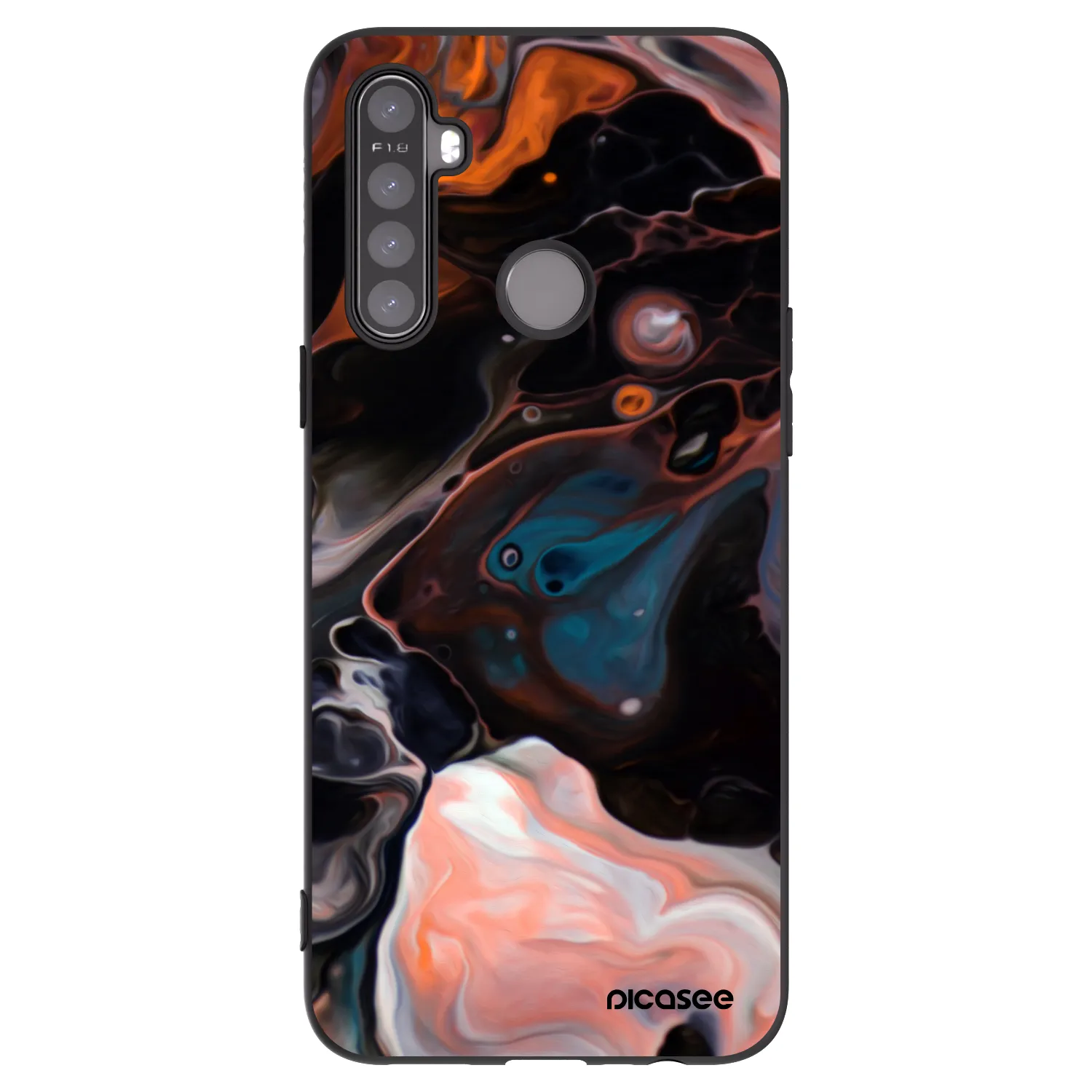 Picasee Realme 5 Hülle - Schwarzes Silikon - Cream