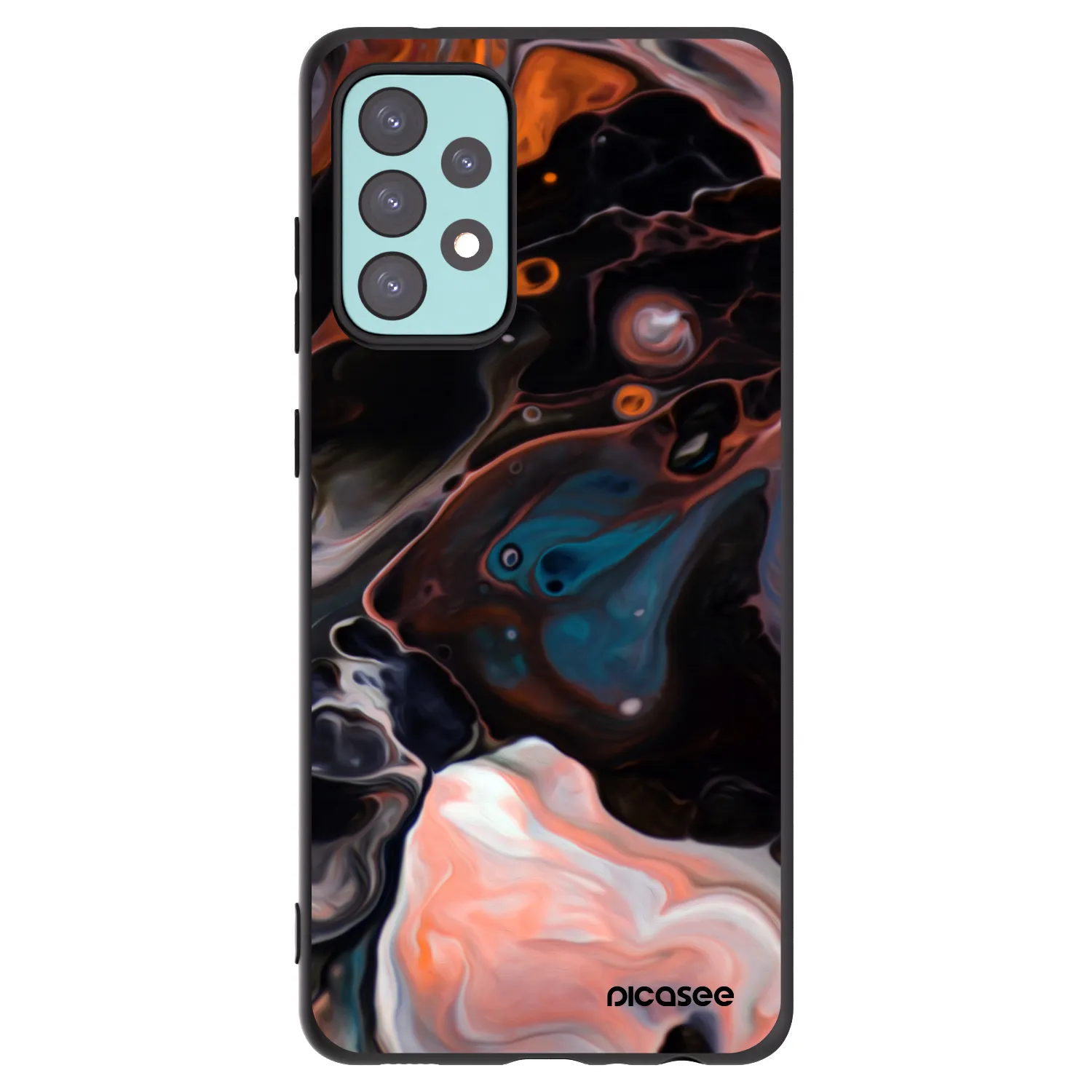 Picasee Samsung Galaxy A72 A725F Hülle - Schwarzes Silikon - Cream