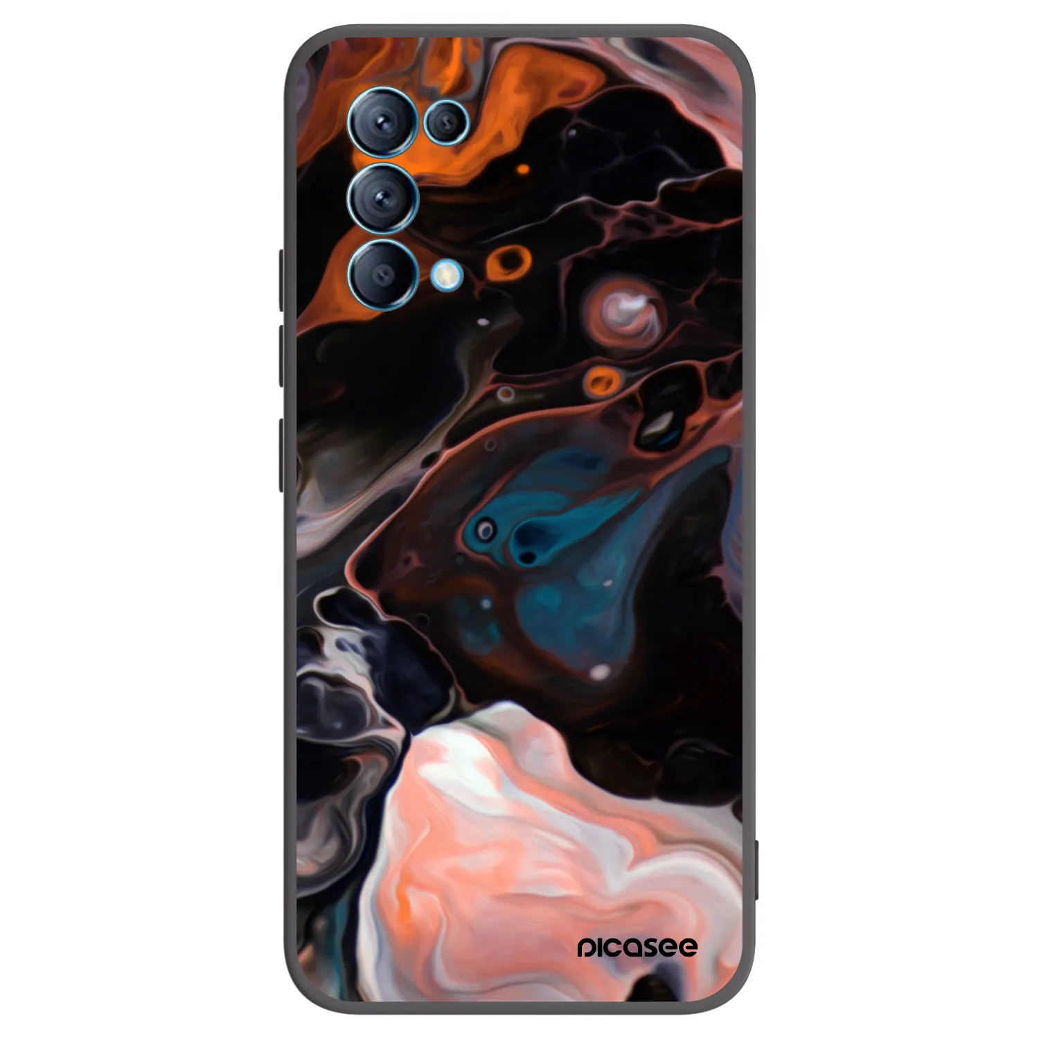 Picasee OPPO Reno 5 5G Hülle - Schwarzes Silikon - Cream