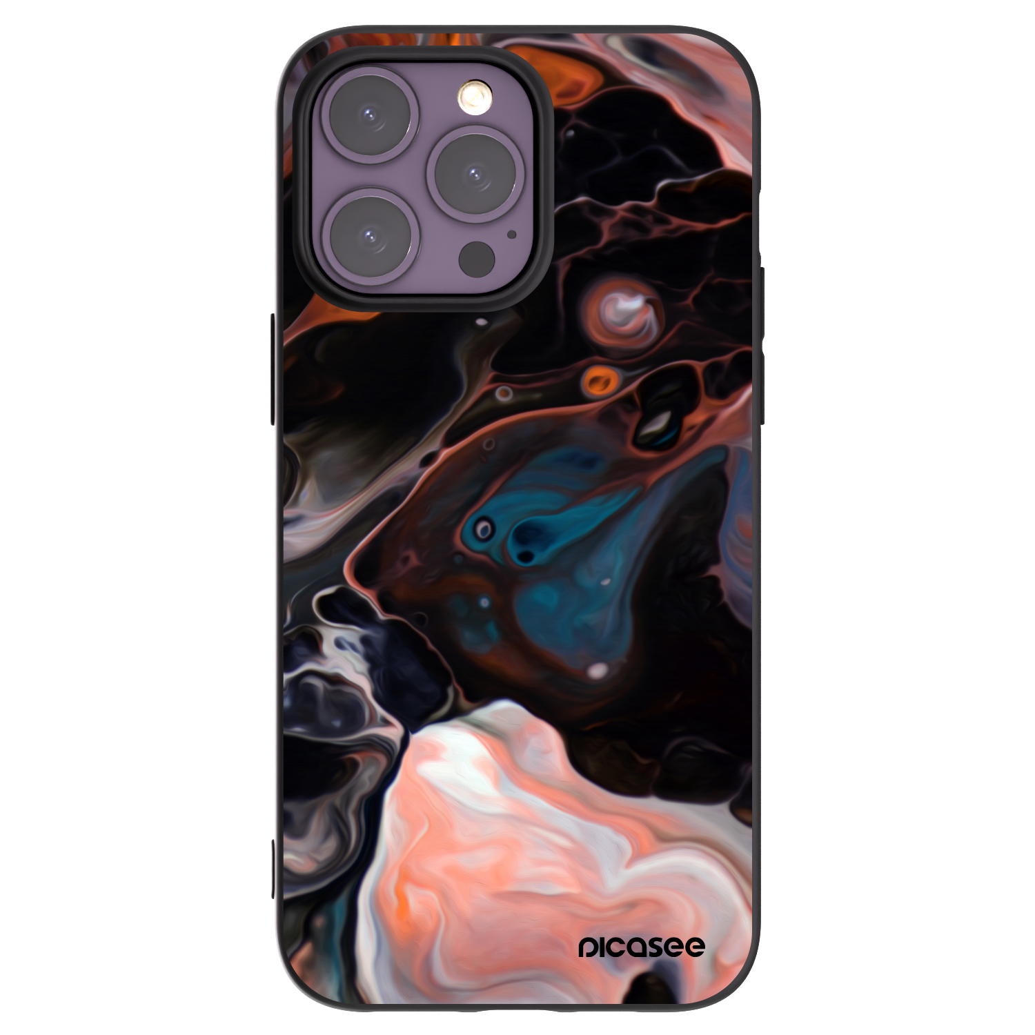 Picasee Apple iPhone 14 Pro Max Hülle - Schwarzes Silikon - Cream