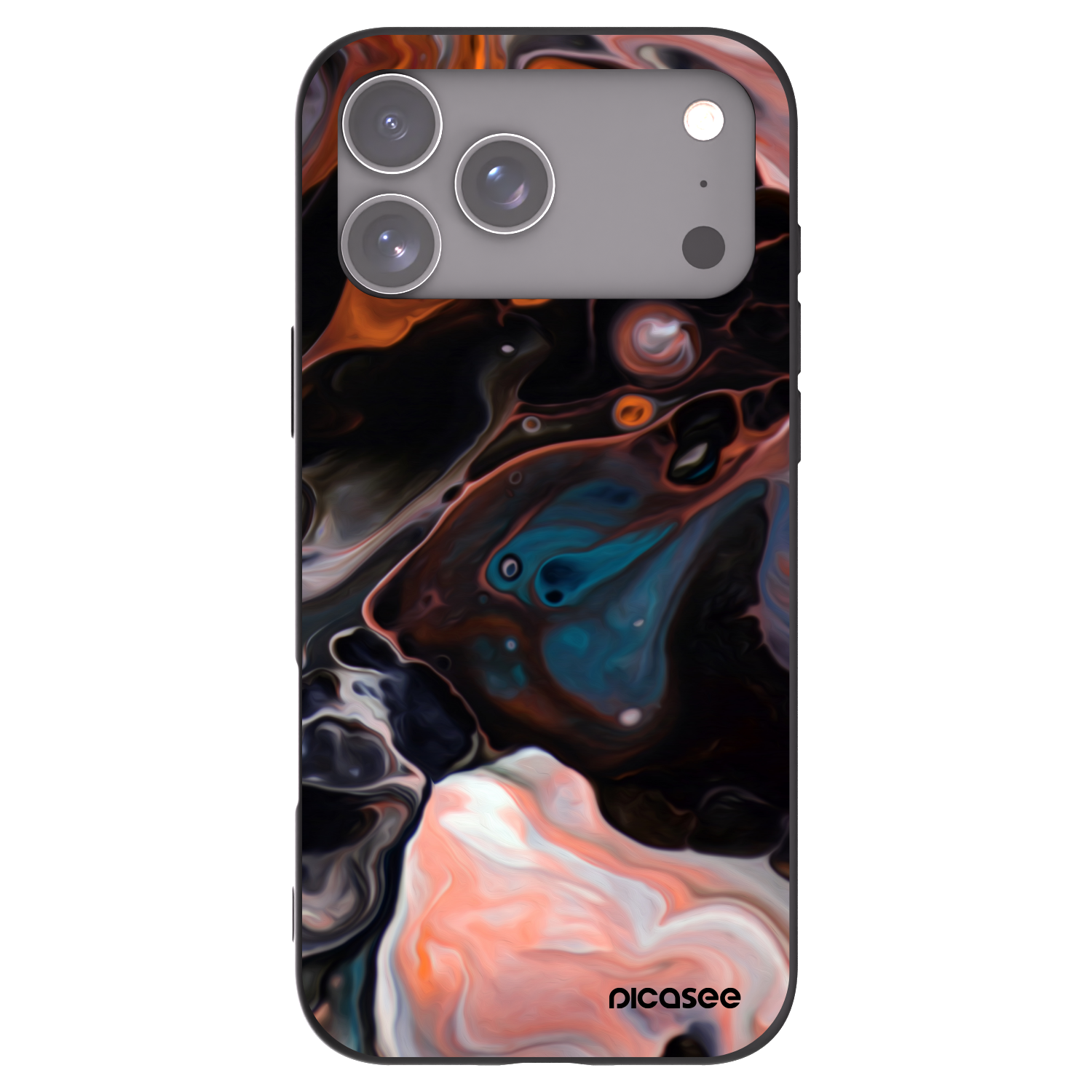Picasee Apple iPhone 17 Pro Max Hülle - Schwarzes Silikon - Cream