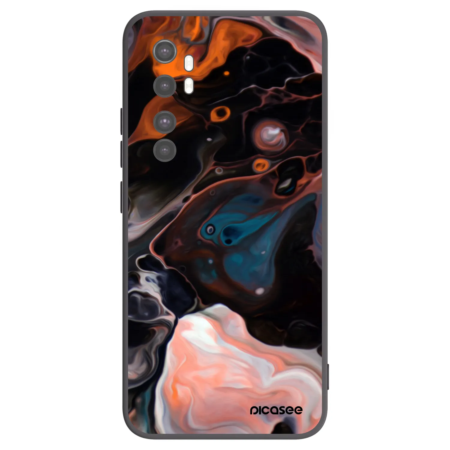 Picasee Xiaomi Mi Note 10 Lite Hülle - Schwarzes Silikon - Cream