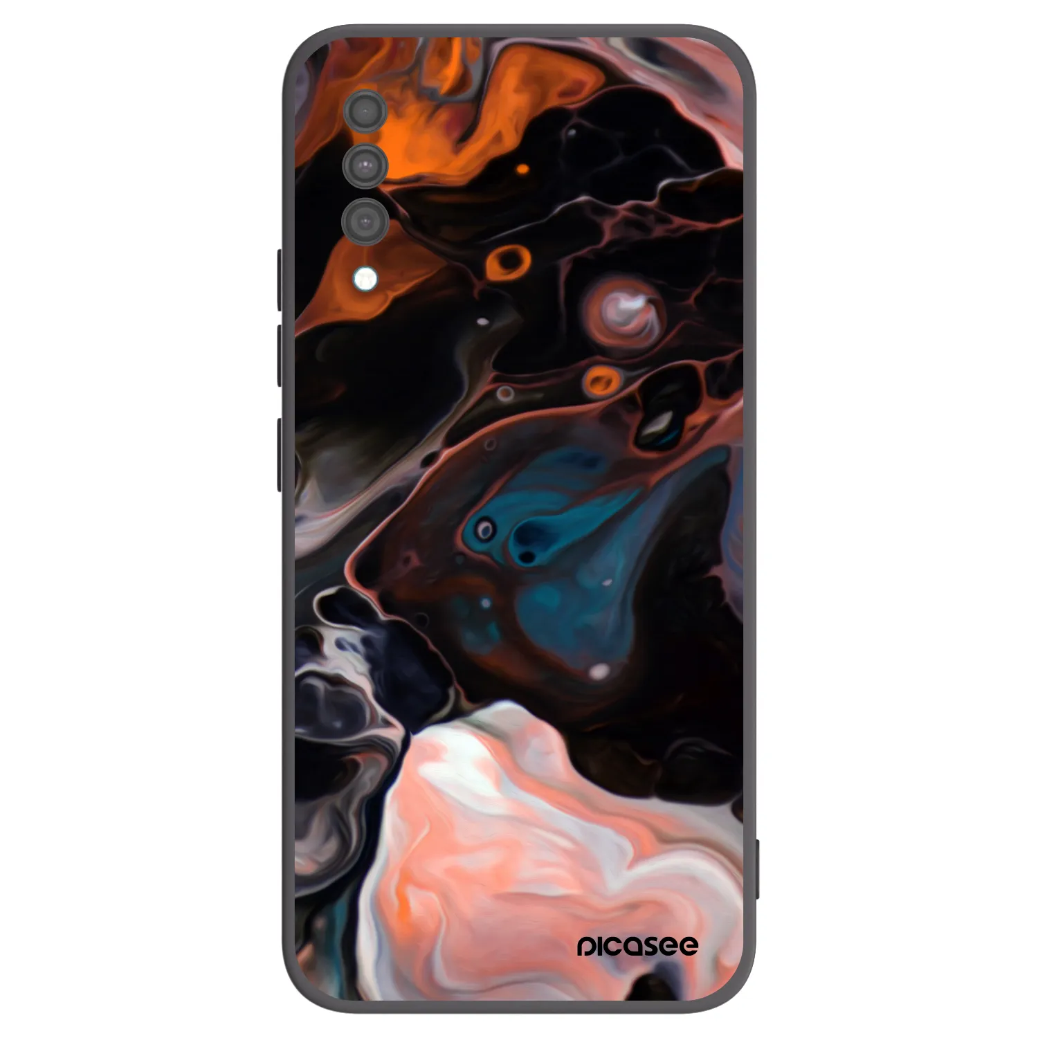 Picasee Samsung Galaxy A30s A307F Hülle - Schwarzes Silikon - Cream