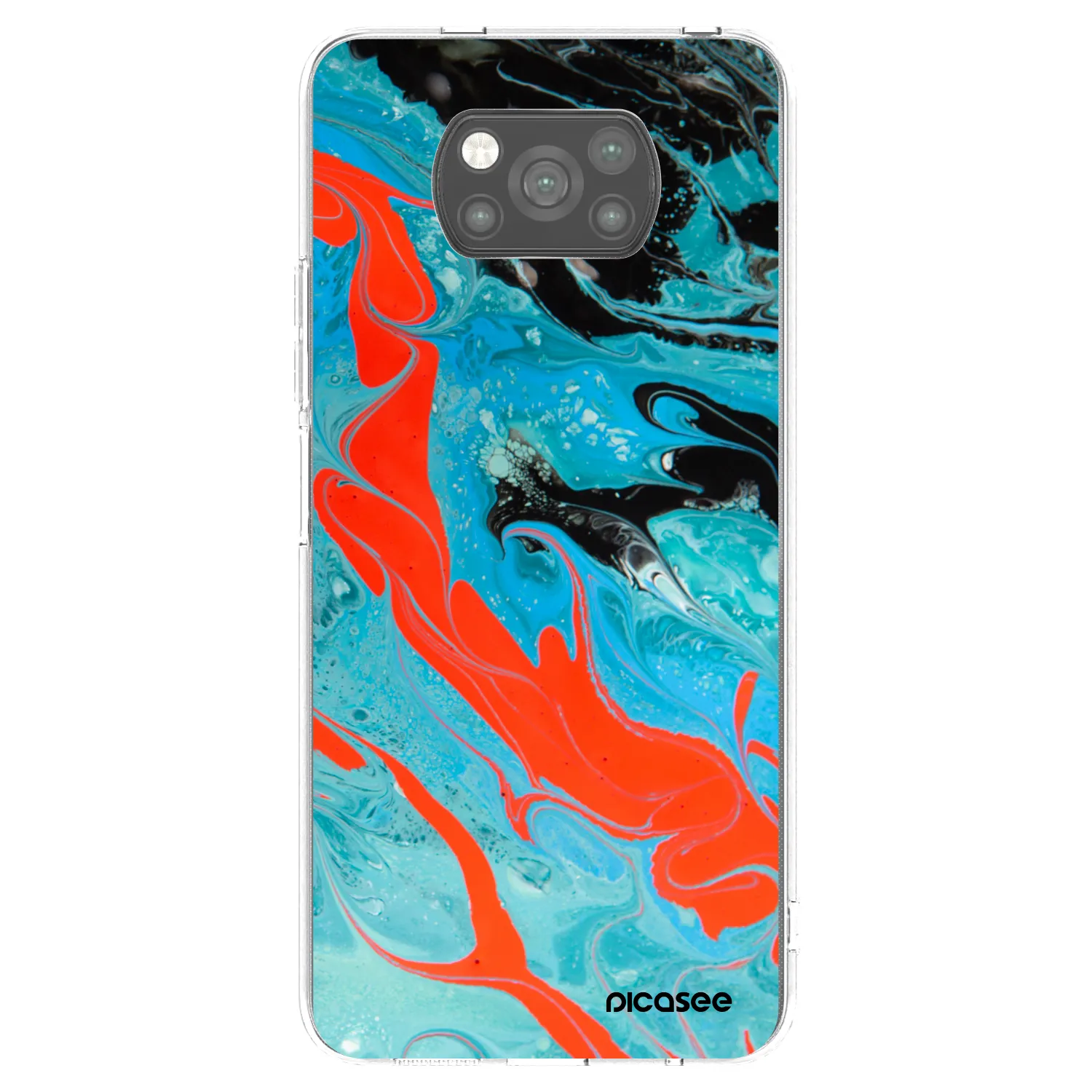 Picasee Xiaomi Poco X3 Hülle - Schwarzes Silikon - Blue Magma
