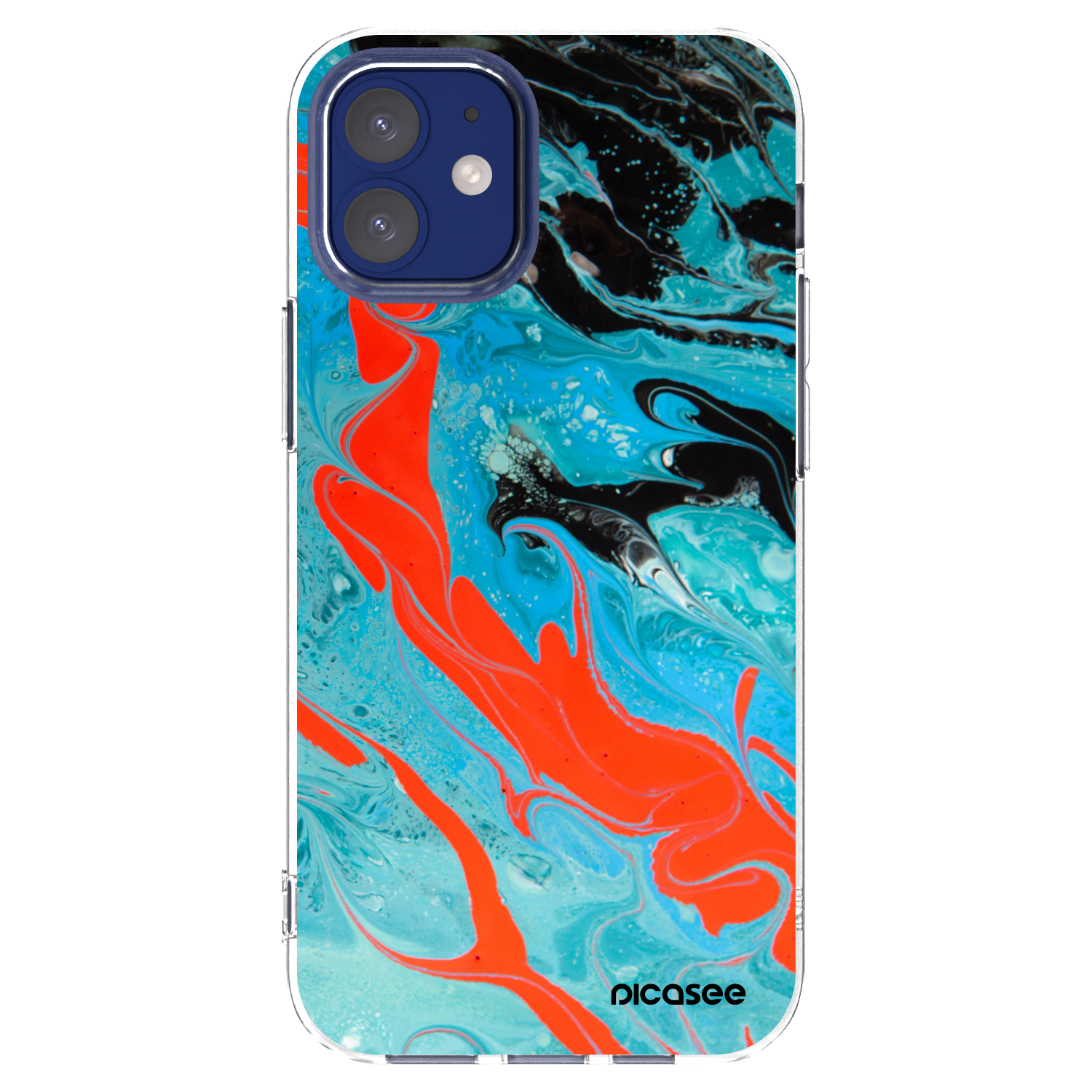 Picasee Apple iPhone 12 mini Hülle - Transparentes Silikon - Blue Magma