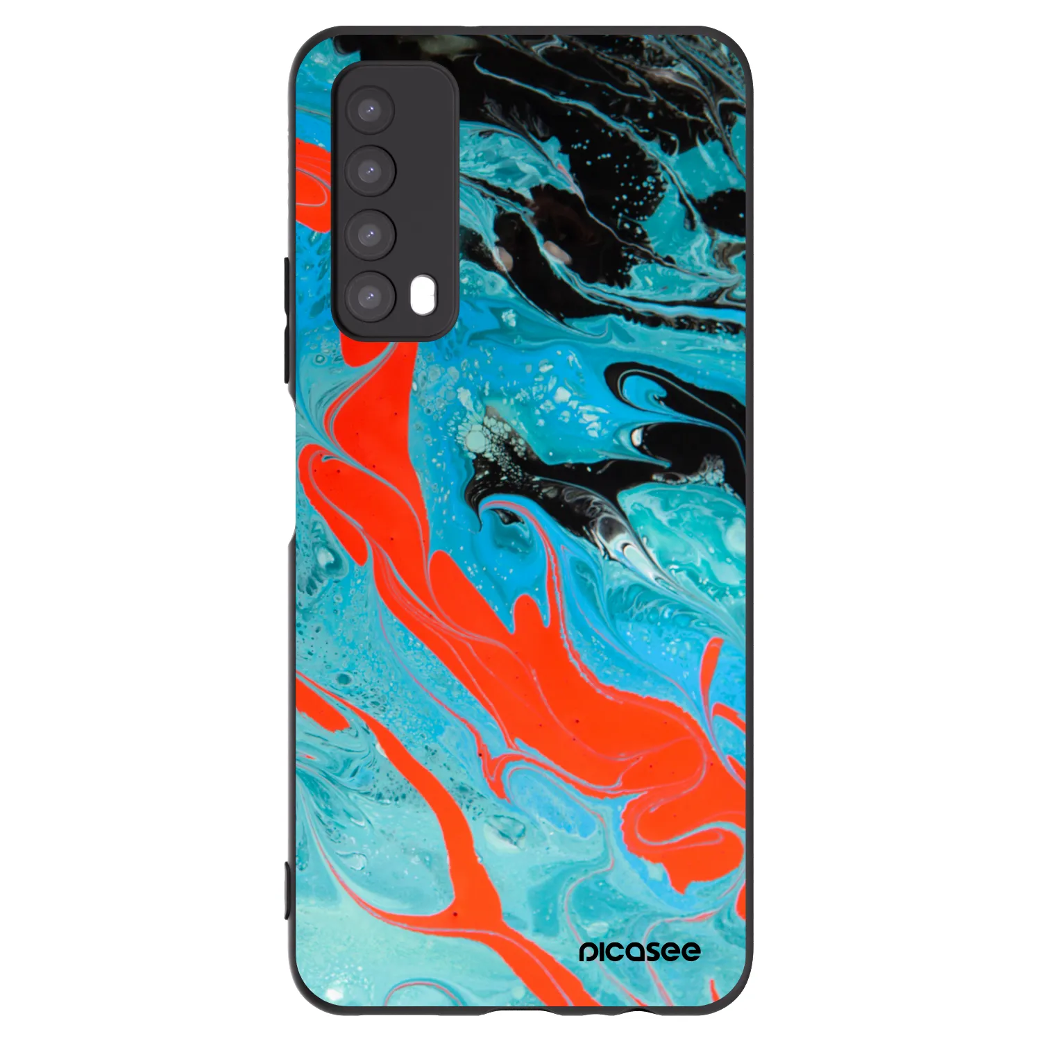 Picasee Huawei P Smart 2021 Hülle - Schwarzes Silikon - Blue Magma