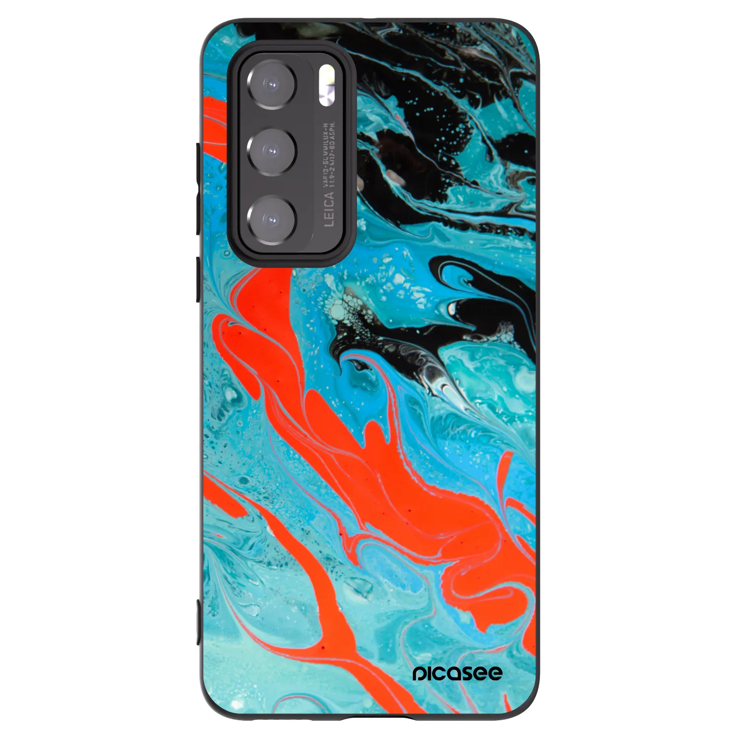 Picasee Huawei P40 Hülle - Schwarzes Silikon - Blue Magma