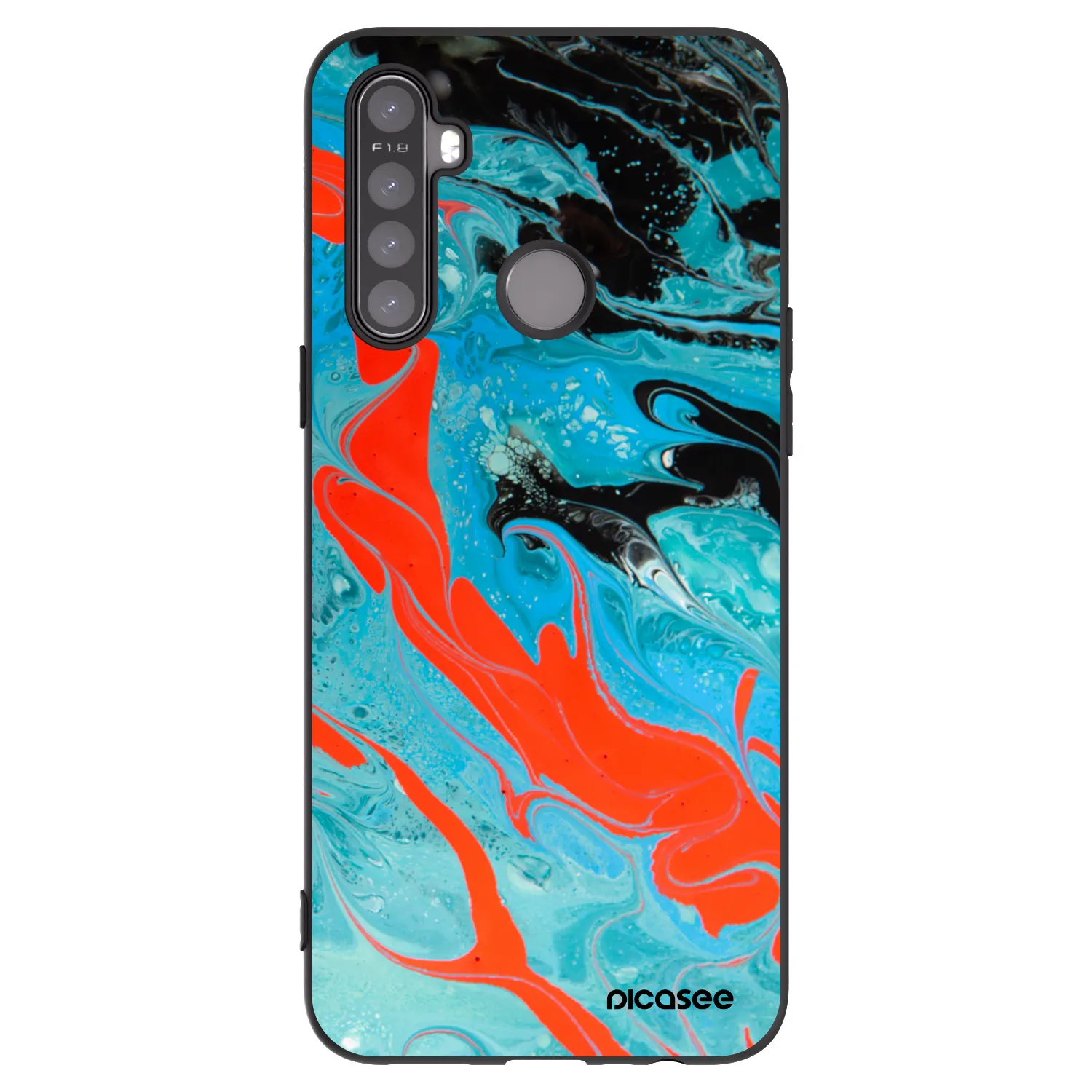 Picasee Realme 6i Hülle - Schwarzes Silikon - Blue Magma