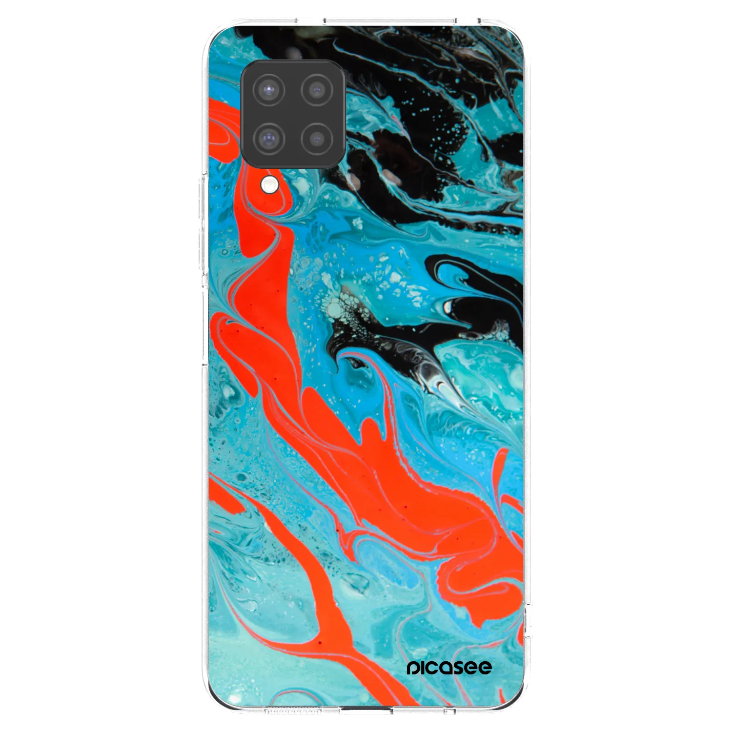 Picasee Samsung Galaxy A42 A426B Hülle - Transparentes Silikon - Blue Magma