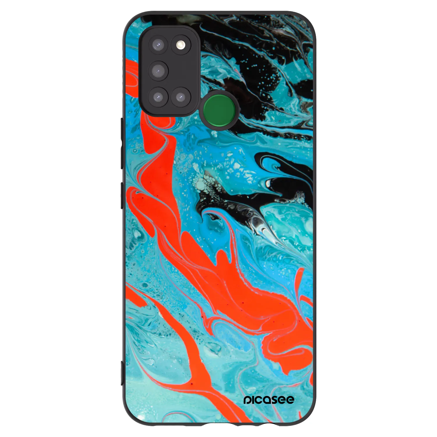 Picasee Realme 7i Hülle - Schwarzes Silikon - Blue Magma