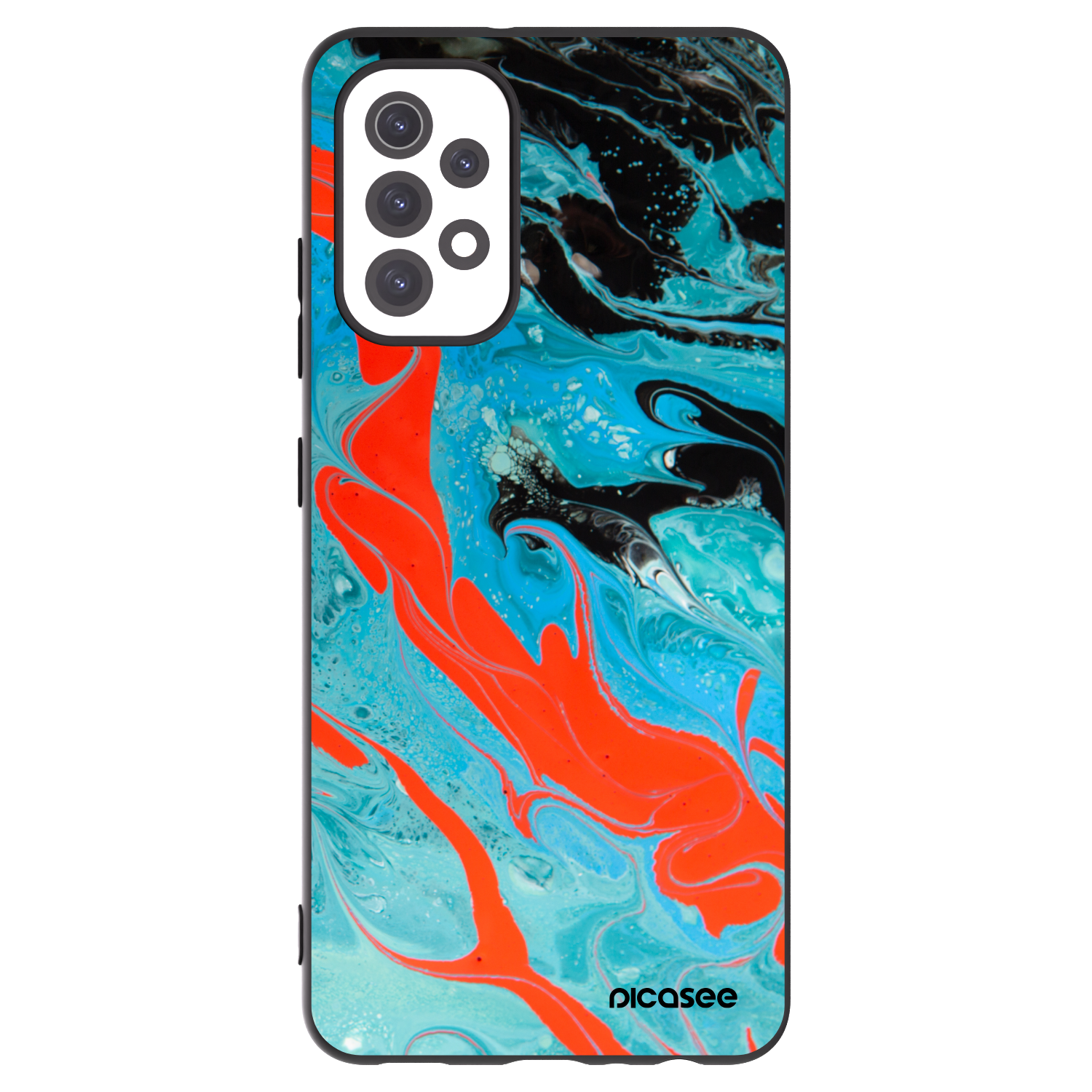 Picasee Samsung Galaxy A32 5G A326B Hülle - Schwarzes Silikon - Blue Magma