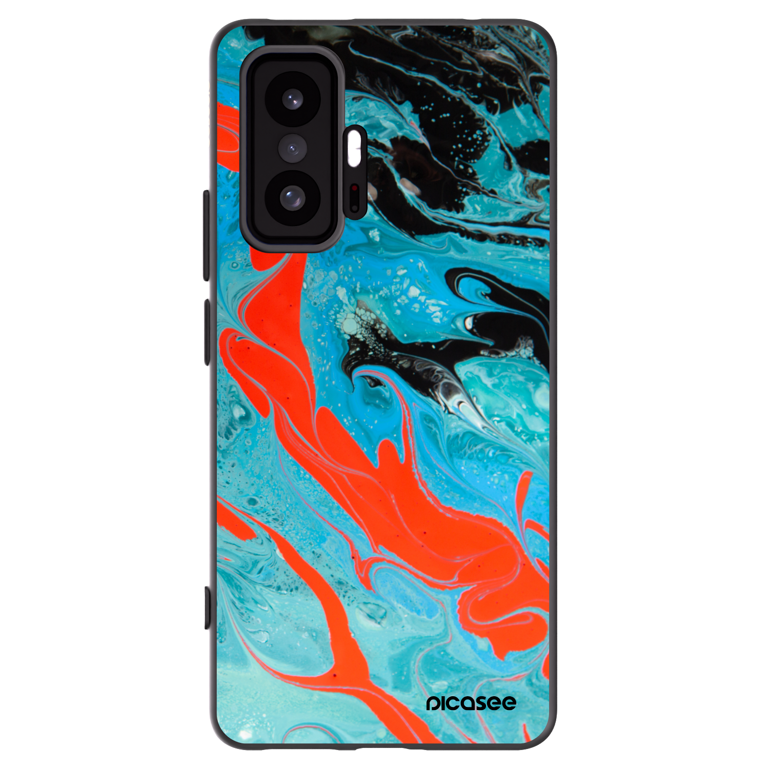 Picasee Xiaomi 11T Pro Hülle - Schwarzes Silikon - Blue Magma
