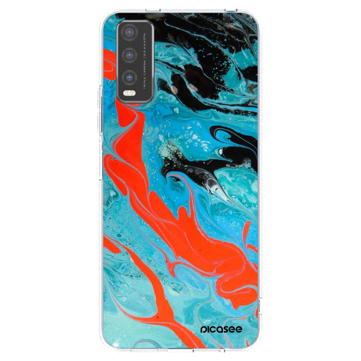 Picasee Vivo Y20s Hülle - Transparentes Silikon - Blue Magma