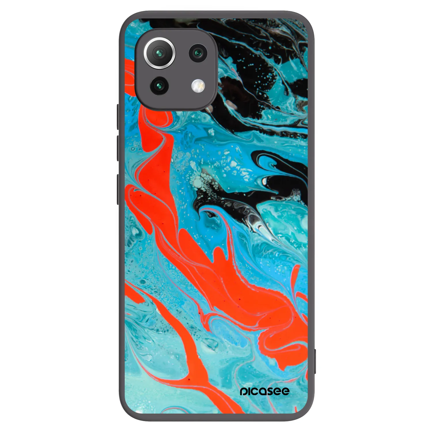 Picasee Xiaomi 11 Lite 5G NE Hülle - Schwarzes Silikon - Blue Magma