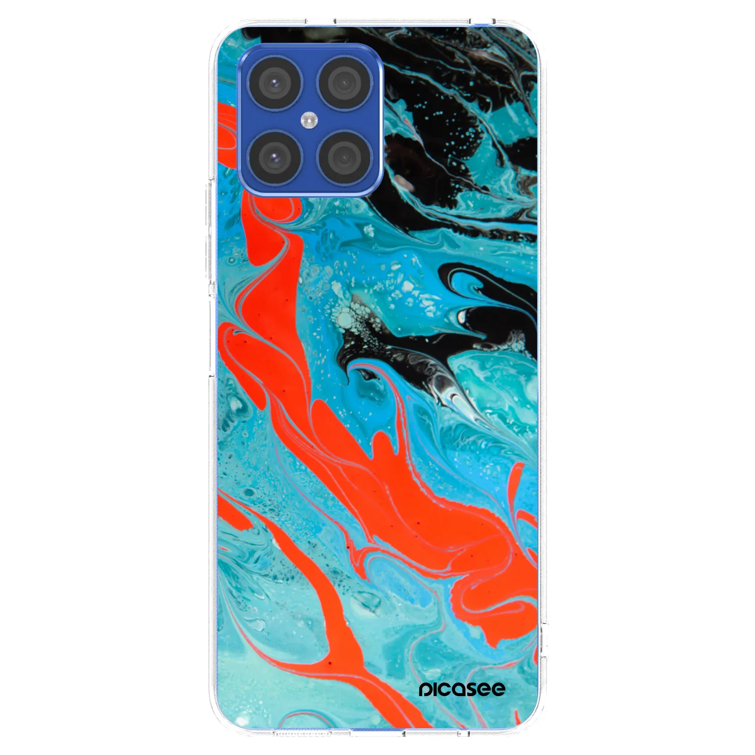 Picasee Honor X8 4G Hülle - Transparentes Silikon - Blue Magma