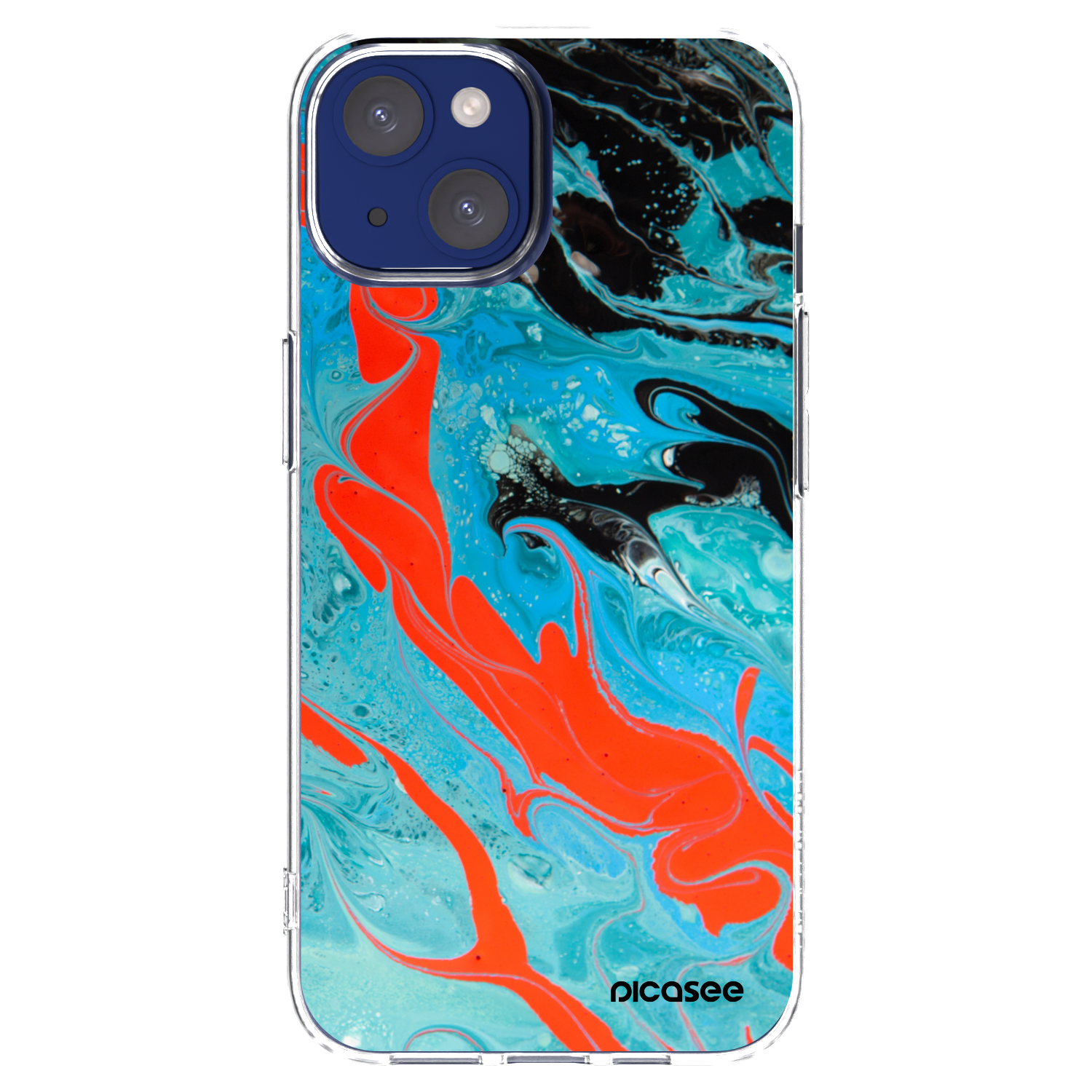 Picasee Apple iPhone 14 Hülle - Transparentes Silikon - Blue Magma