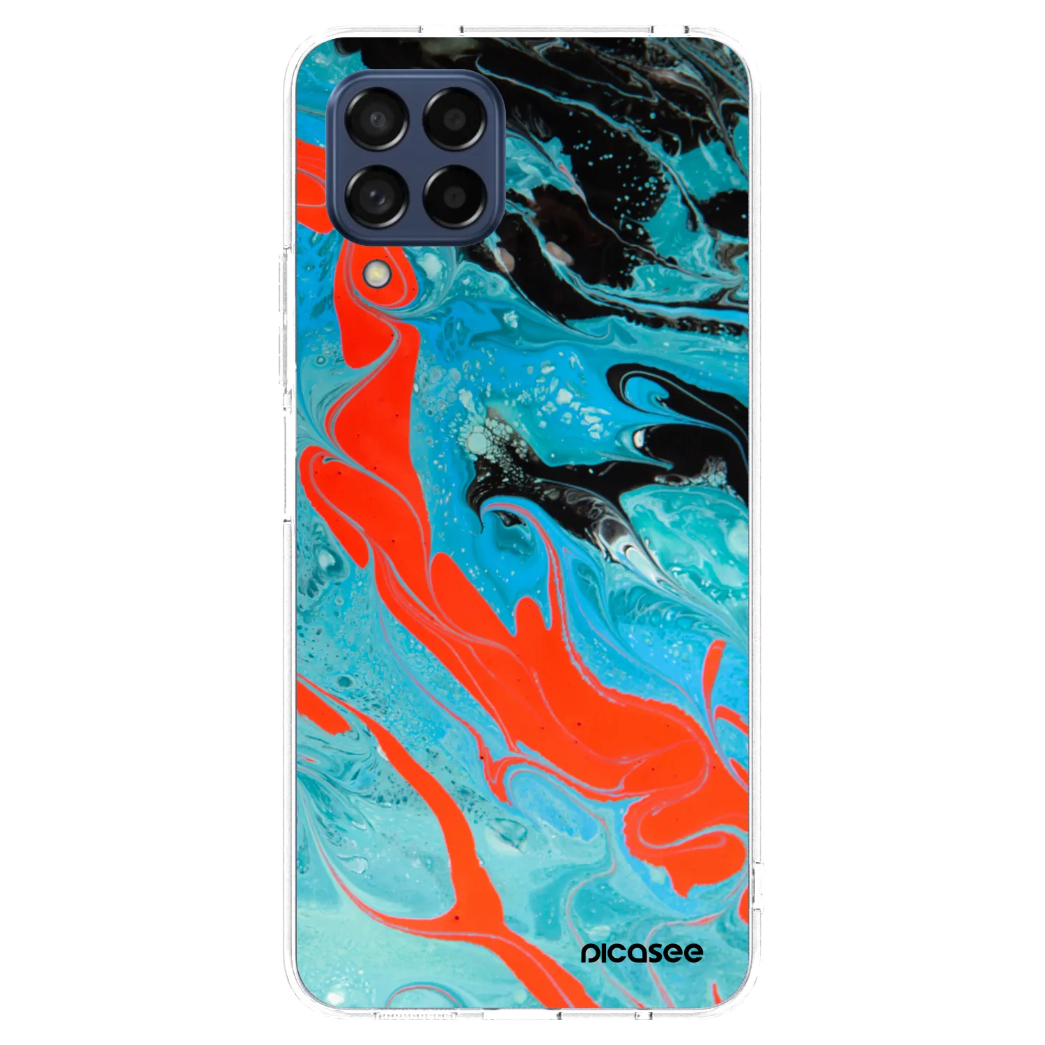 Picasee Samsung Galaxy M53 5G Hülle - Transparentes Silikon - Blue Magma