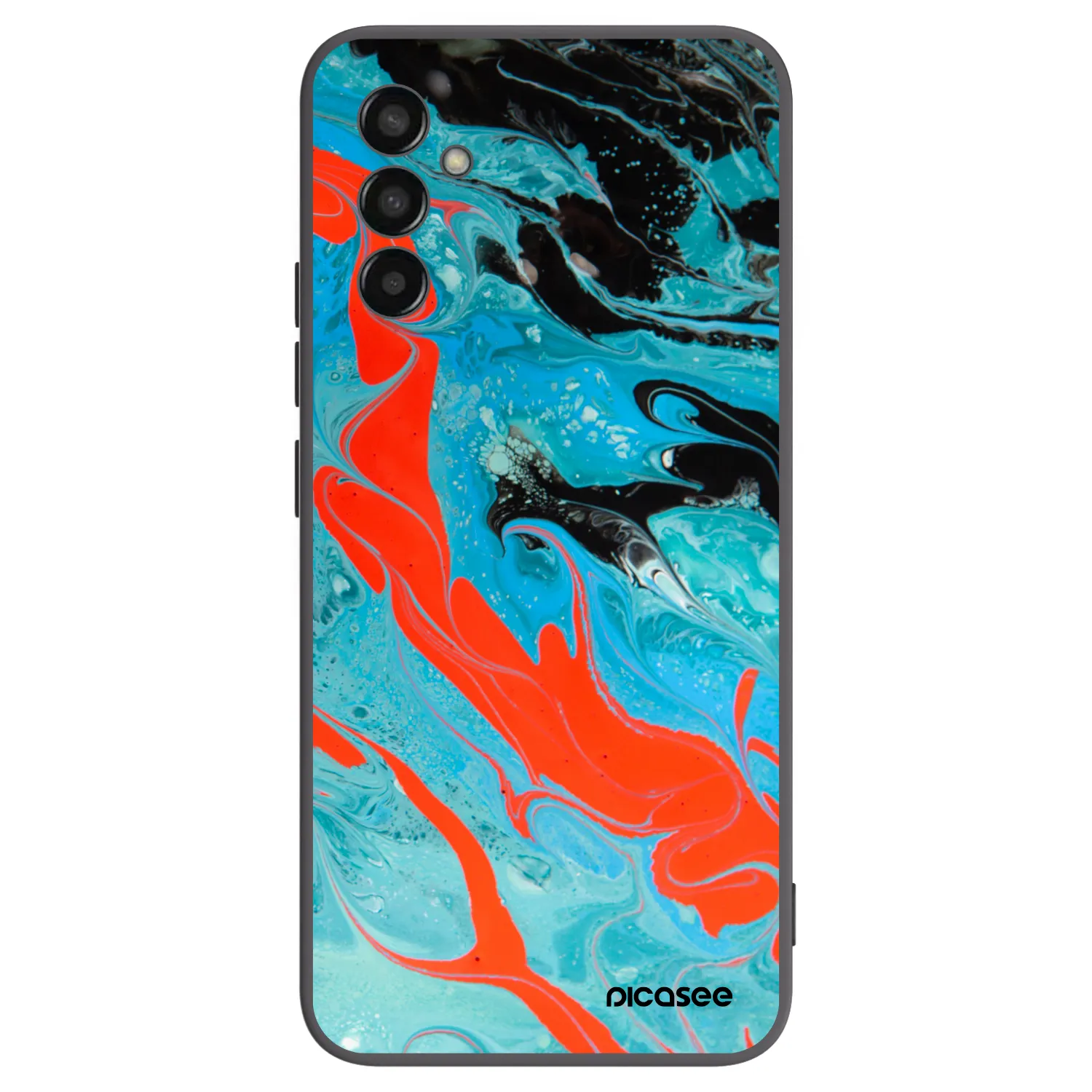 Picasee Samsung Galaxy M13 M135F Hülle - Schwarzes Silikon - Blue Magma