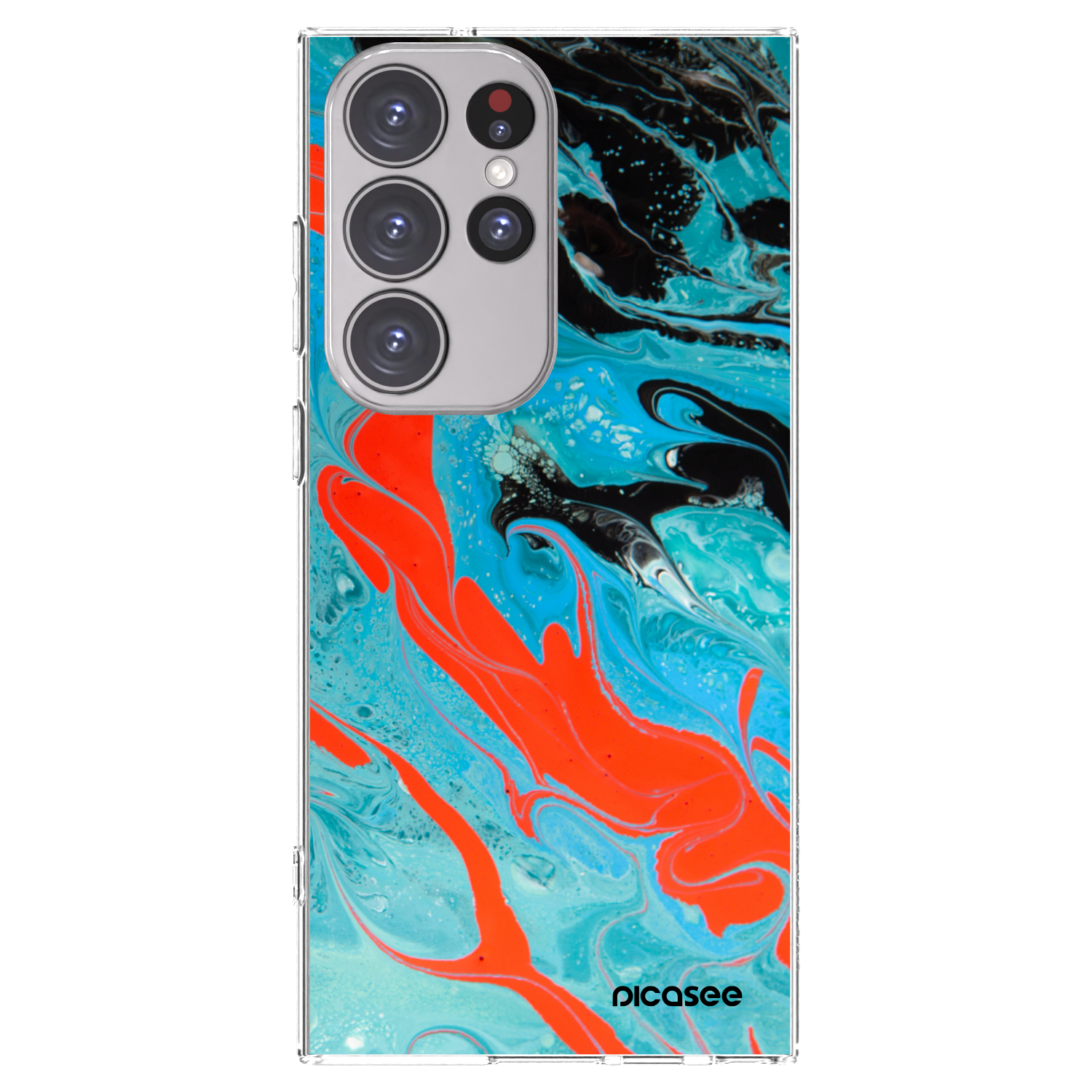 Picasee Samsung Galaxy S23 Ultra 5G Hülle - Transparentes Silikon - Blue Magma