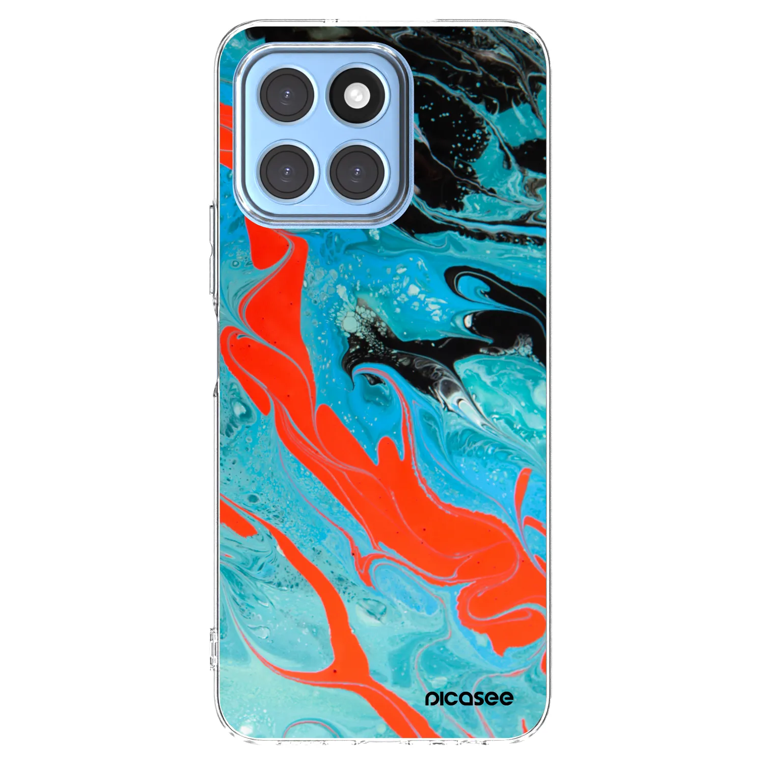 Picasee Honor X8 5G Hülle - Transparentes Silikon - Blue Magma