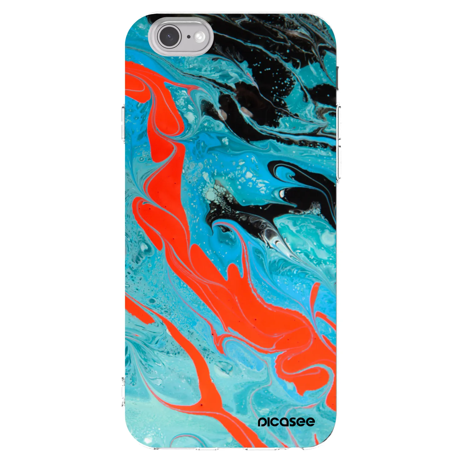 Picasee Apple iPhone 6/6S Hülle - Transparentes Silikon - Blue Magma