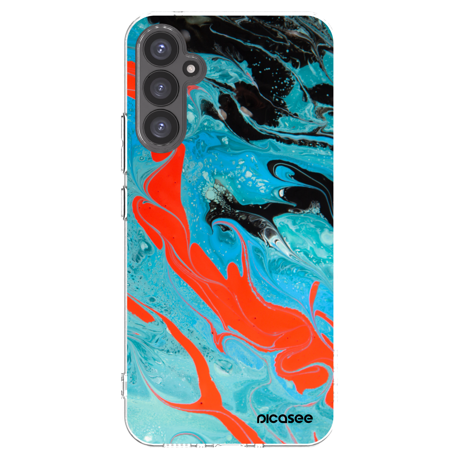 Picasee Samsung Galaxy A34 5G A346B Hülle - Transparentes Silikon - Blue Magma