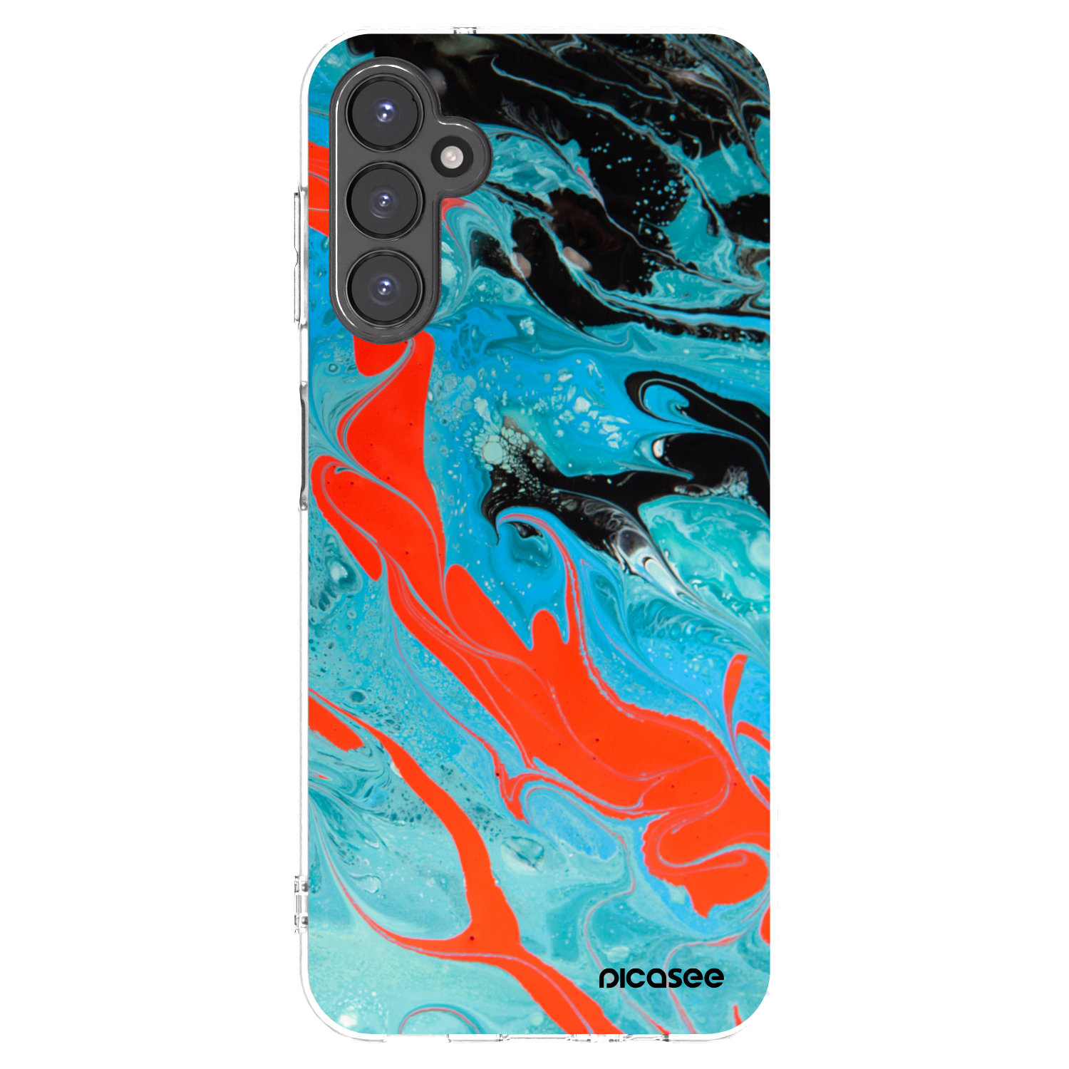 Picasee Samsung Galaxy A14 4G A145R Hülle - Transparentes Silikon - Blue Magma
