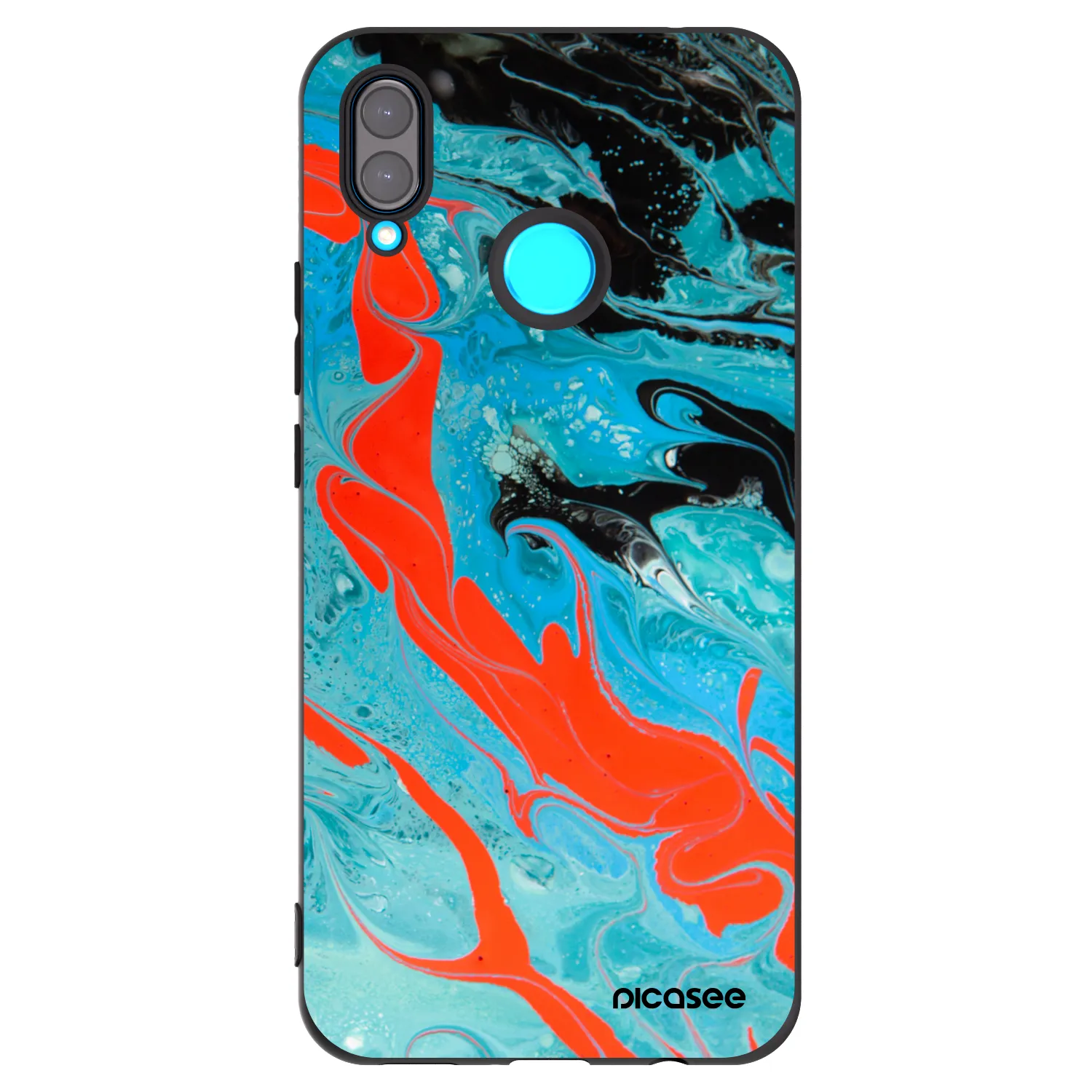 Picasee Huawei Nova 3 Hülle - Schwarzes Silikon - Blue Magma