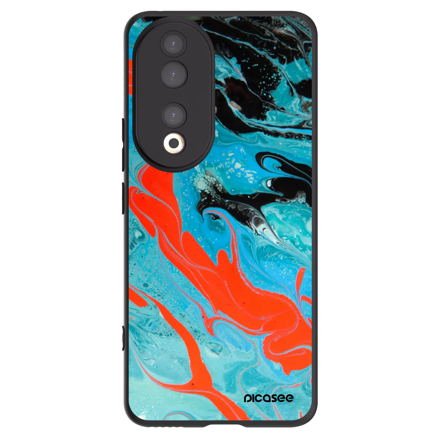 Picasee Honor 90 5G Hülle - Schwarzes Silikon - Blue Magma