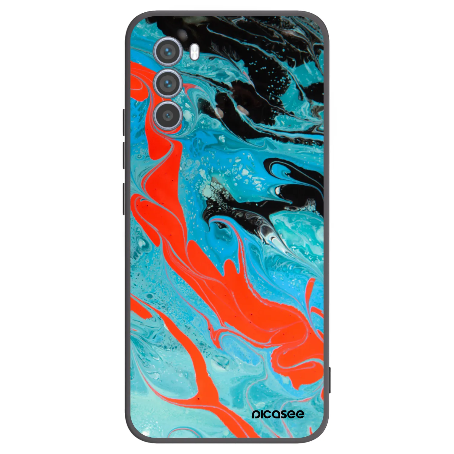 Picasee Motorola Moto G62 Hülle - Schwarzes Silikon - Blue Magma