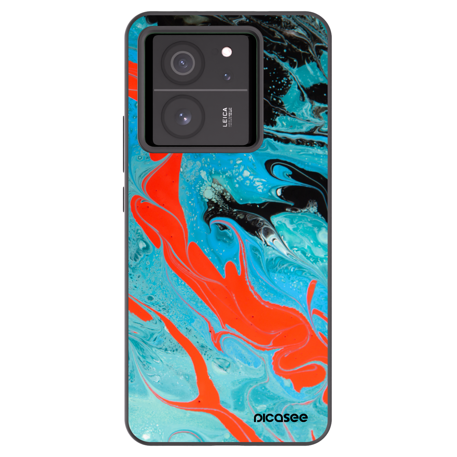 Picasee Xiaomi 13T Hülle - Schwarzes Silikon - Blue Magma