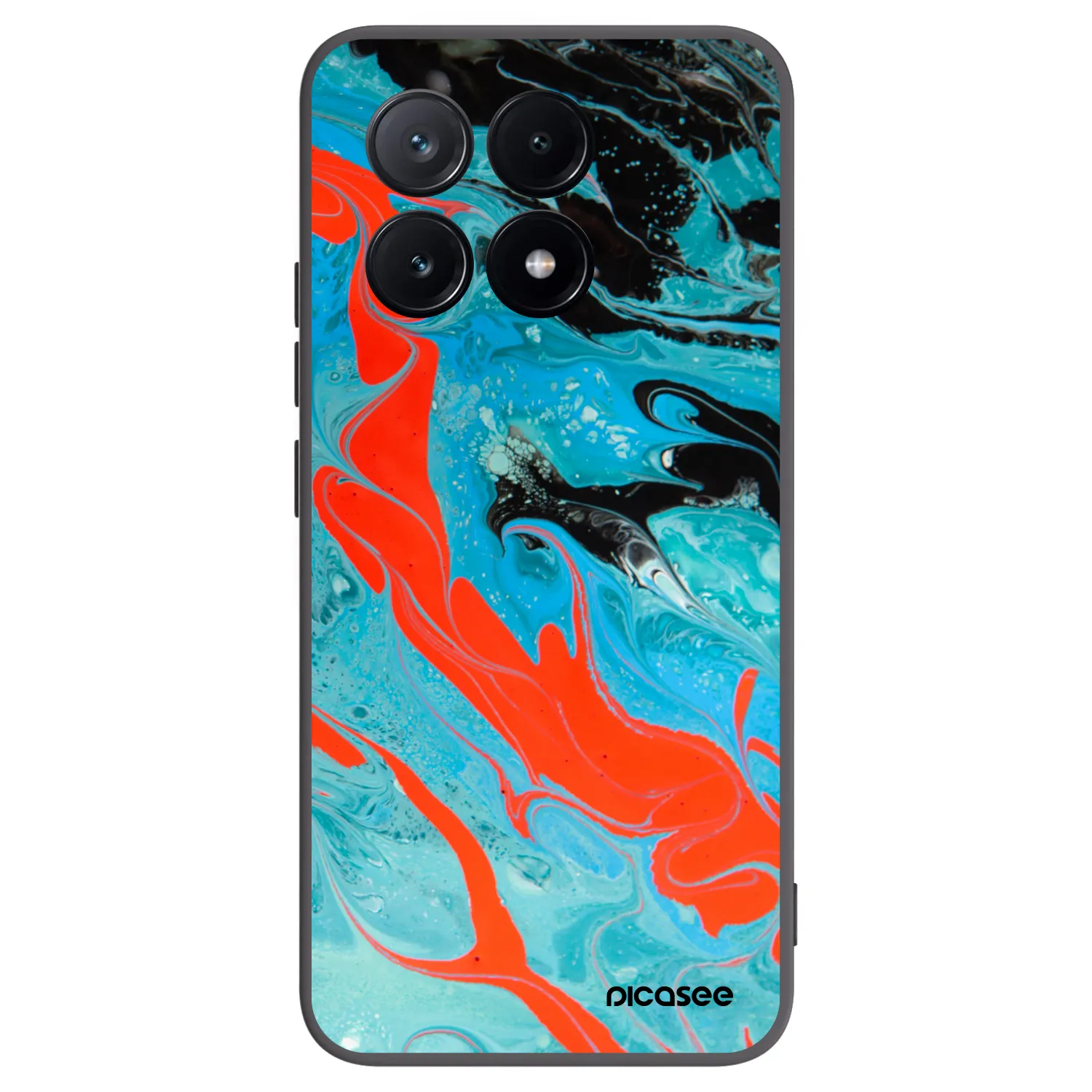 Picasee Xiaomi Poco X6 Pro Hülle - Schwarzes Silikon - Blue Magma