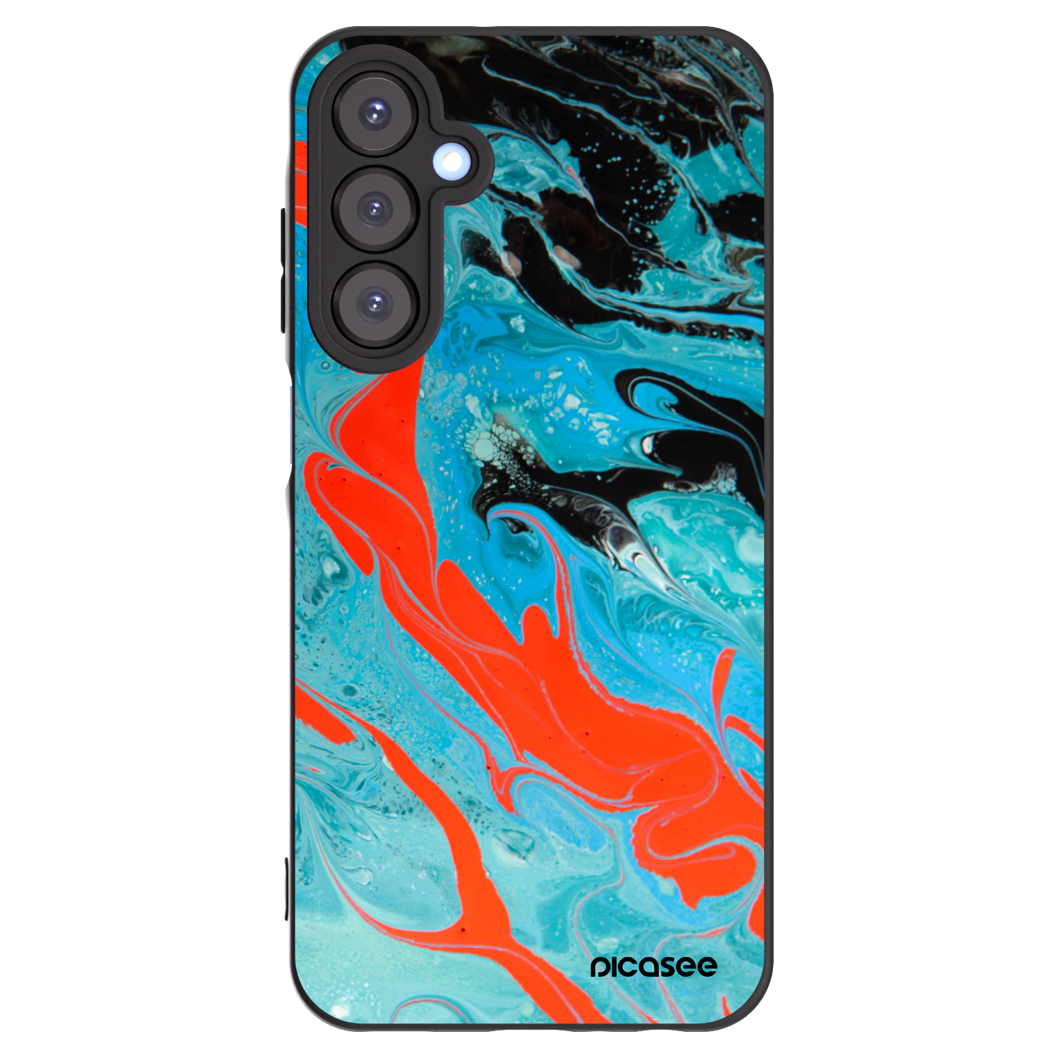 Picasee Samsung Galaxy A25 A256B 5G Hülle - Schwarzes Silikon - Blue Magma