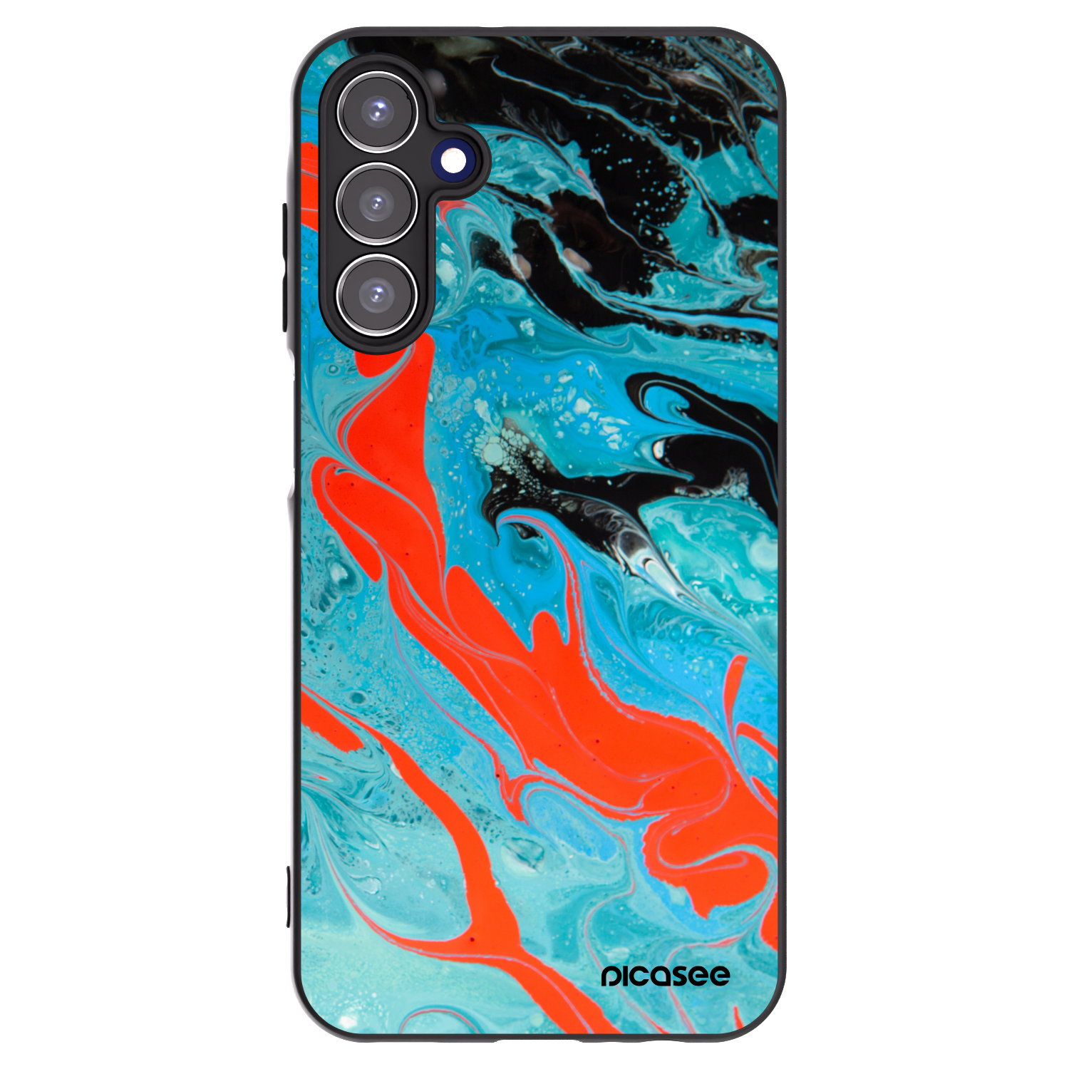 Picasee Samsung Galaxy A15 A156B 5G Hülle - Schwarzes Silikon - Blue Magma