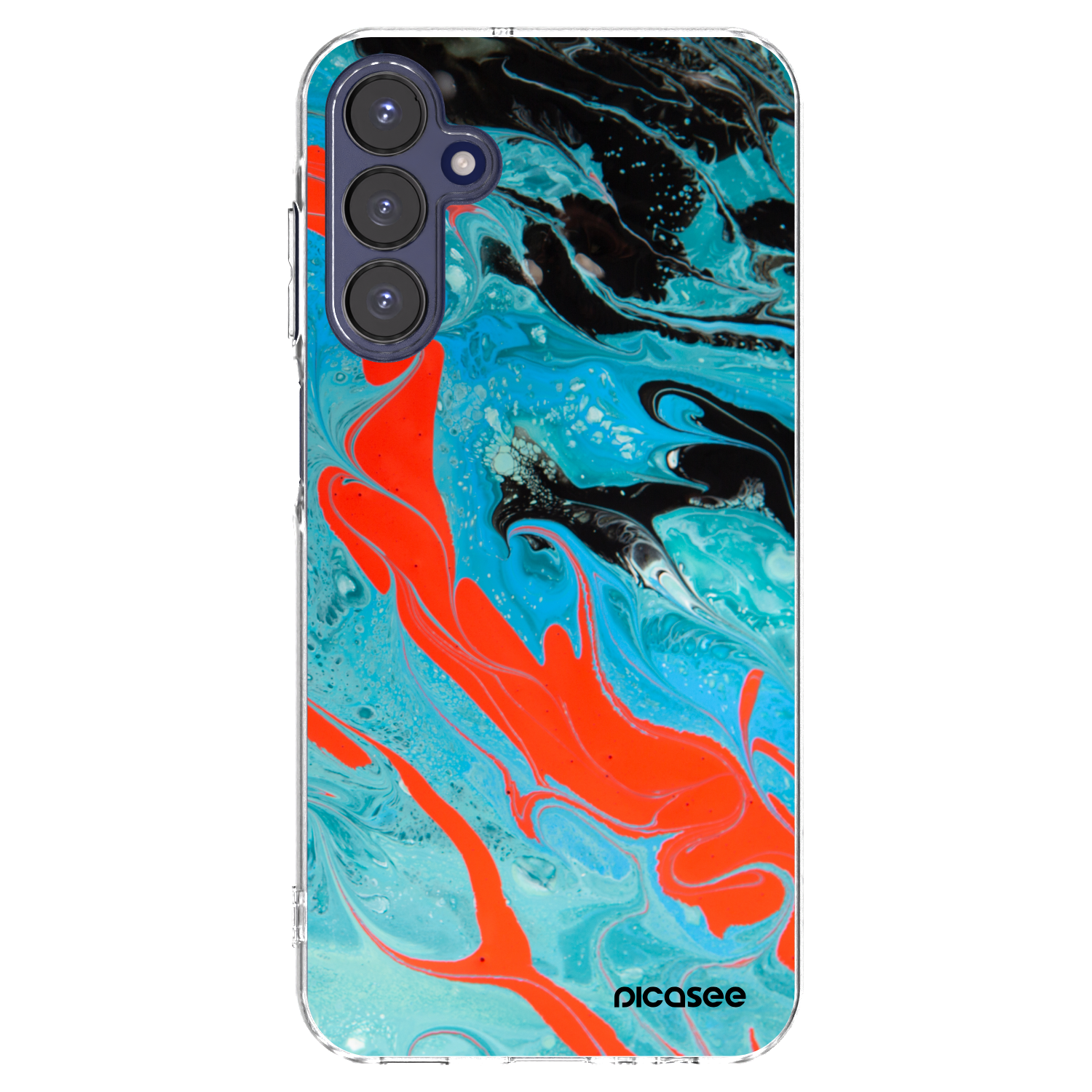 Picasee Samsung Galaxy A15 A155F 4G Hülle - Transparentes Silikon - Blue Magma