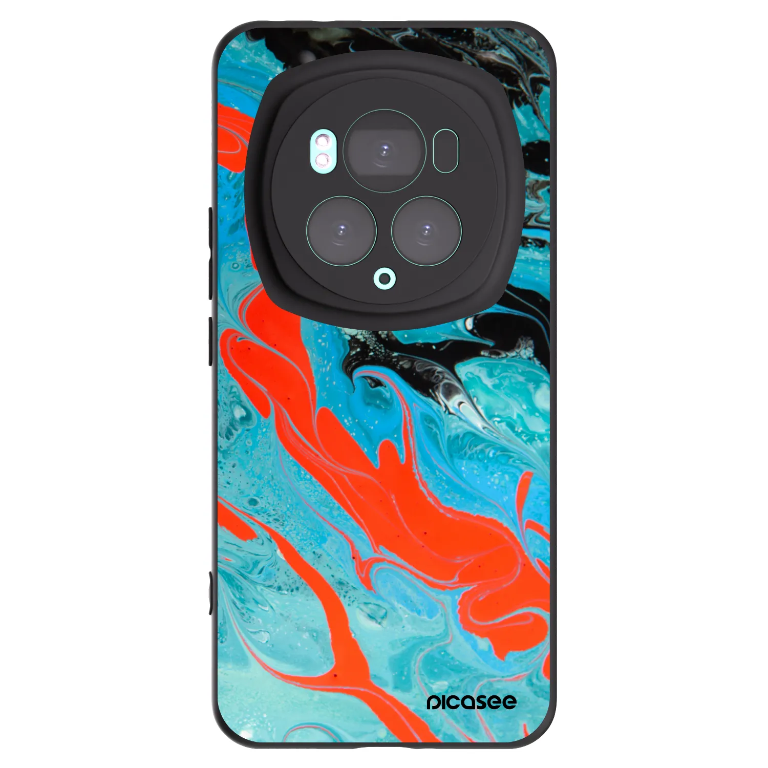 Picasee Honor Magic6 Pro Hülle - Schwarzes Silikon - Blue Magma