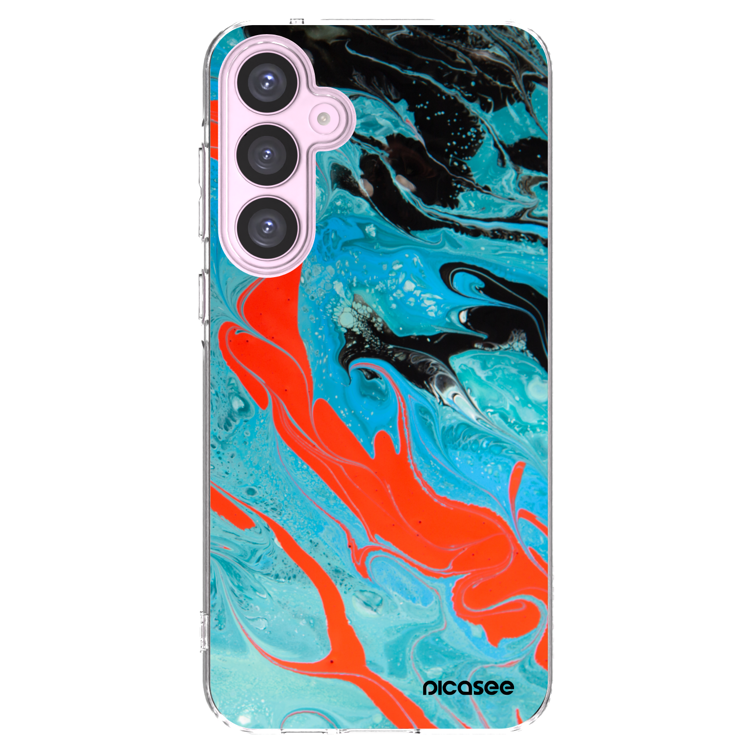 Picasee Samsung Galaxy A55 5G A556B Hülle - Transparentes Silikon - Blue Magma