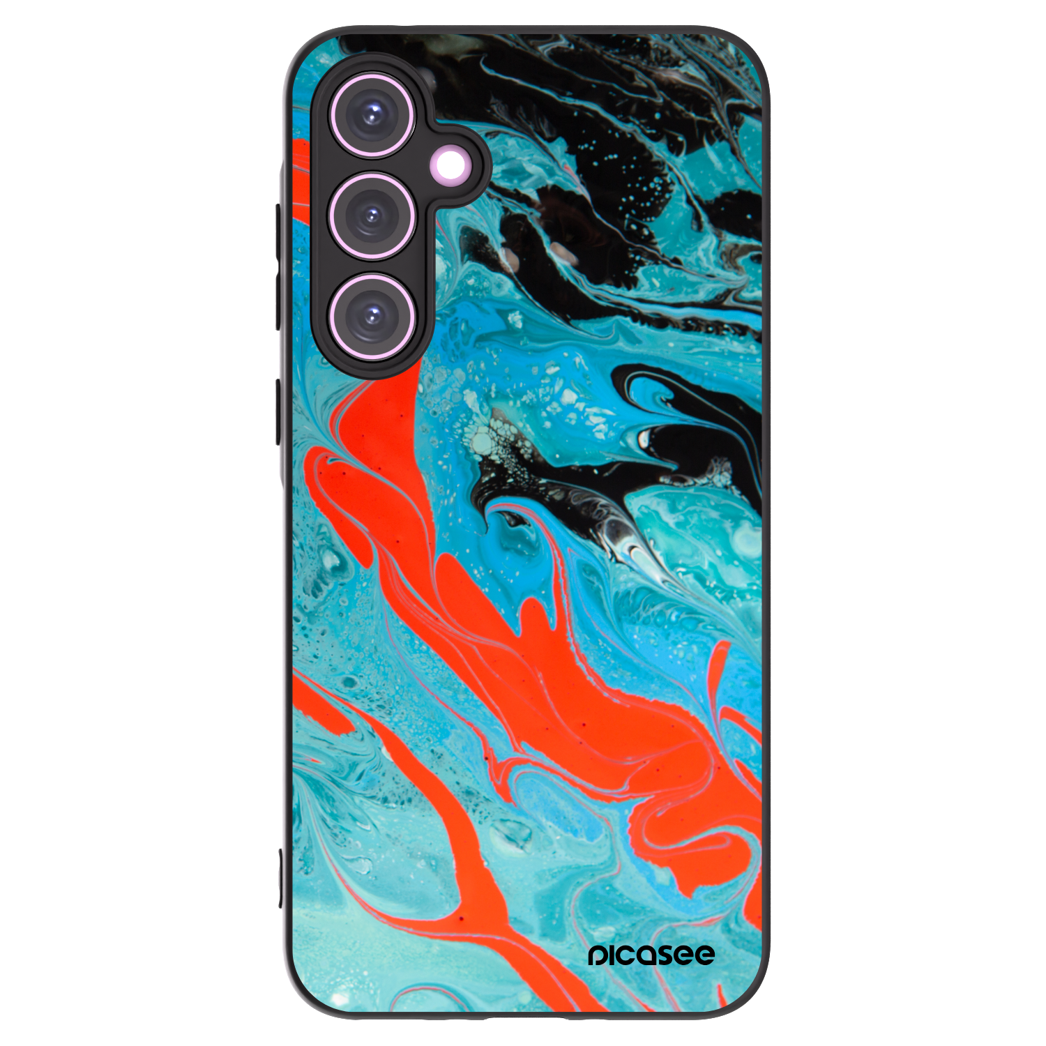 Picasee Samsung Galaxy A35 5G A356B Hülle - Schwarzes Silikon - Blue Magma