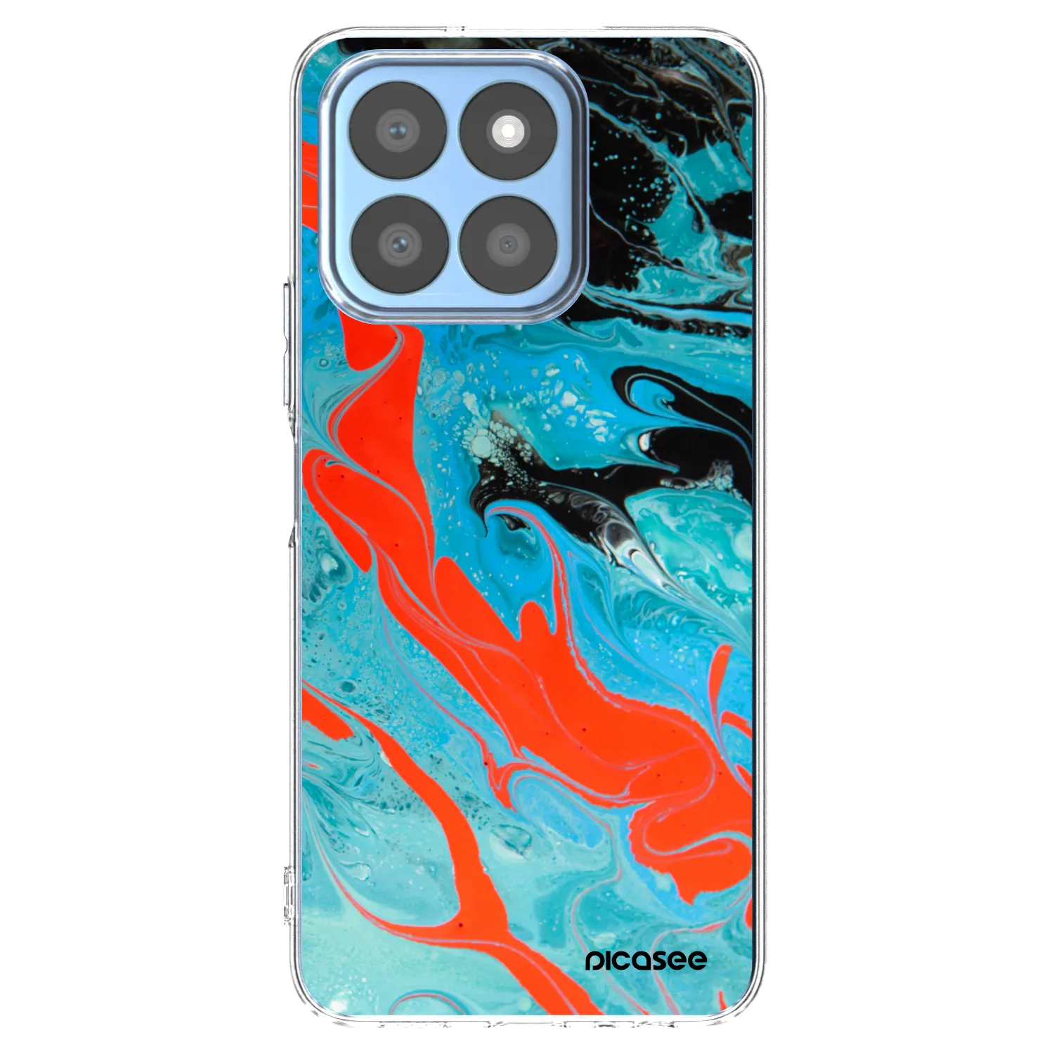 Picasee Honor X8b Hülle - Transparentes Silikon - Blue Magma