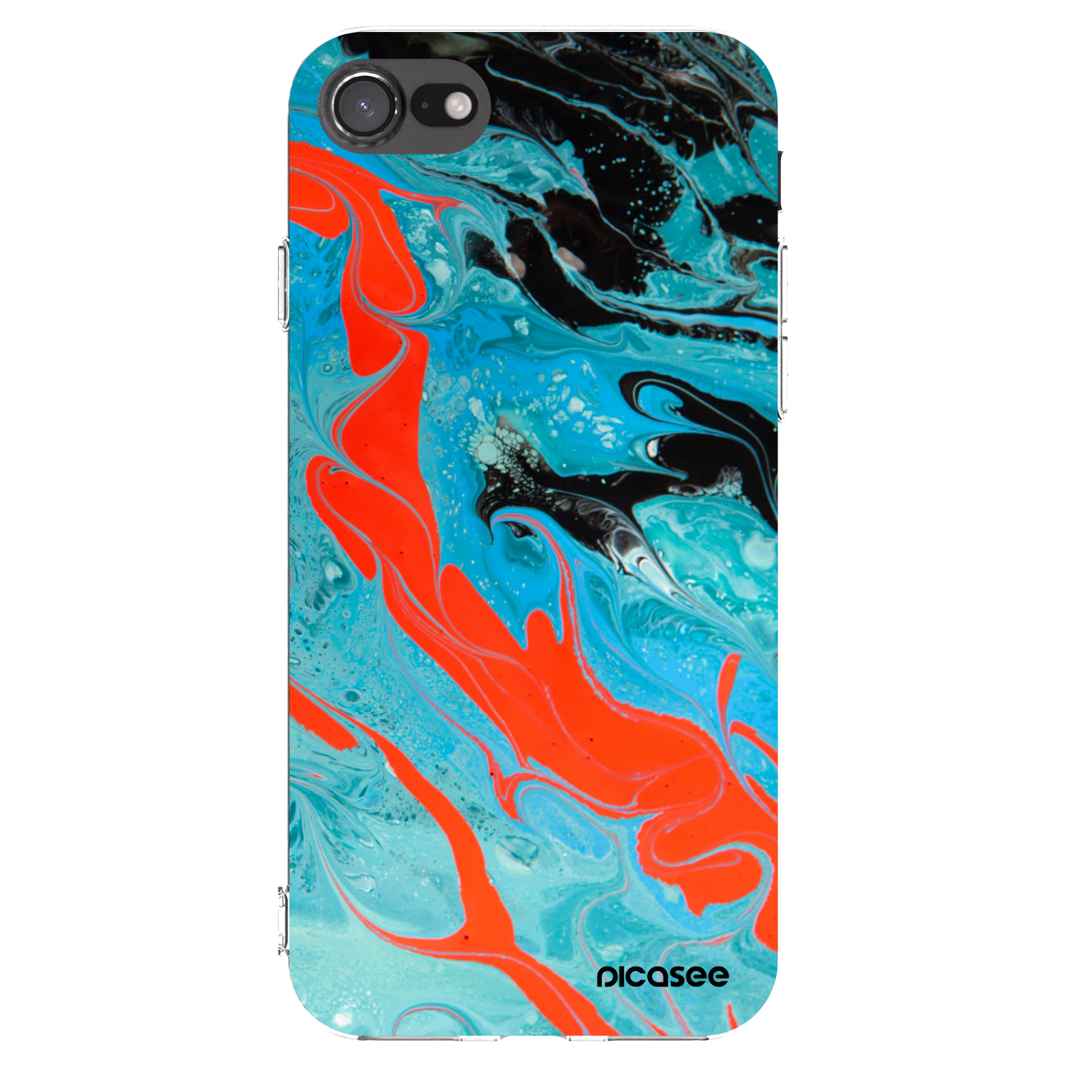 Picasee Apple iPhone 7 Hülle - Transparentes Silikon - Blue Magma