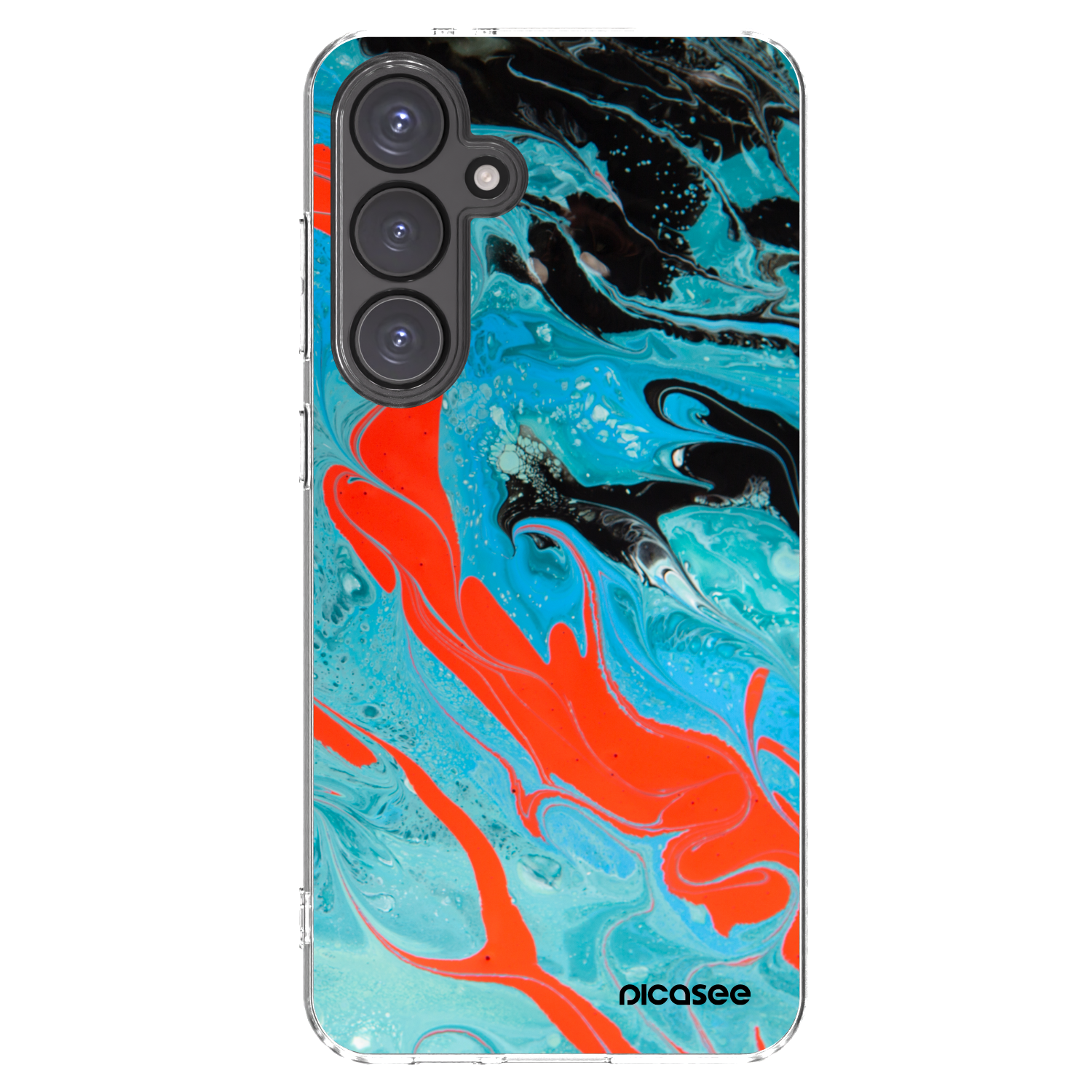 Picasee Samsung Galaxy S24 FE S721B Hülle - Transparentes Silikon - Blue Magma