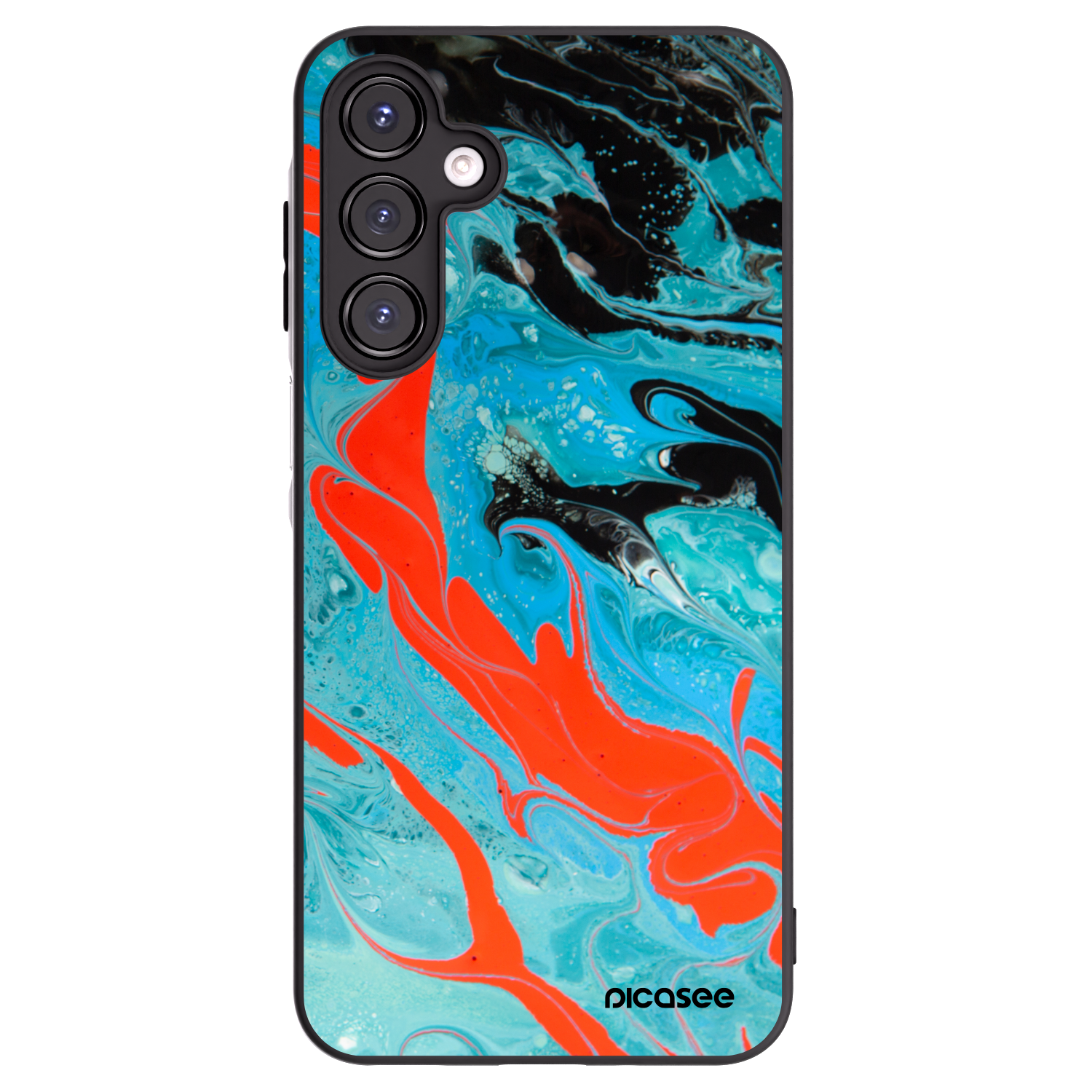 Picasee Samsung Galaxy A16 5G Hülle - Schwarzes Silikon - Blue Magma