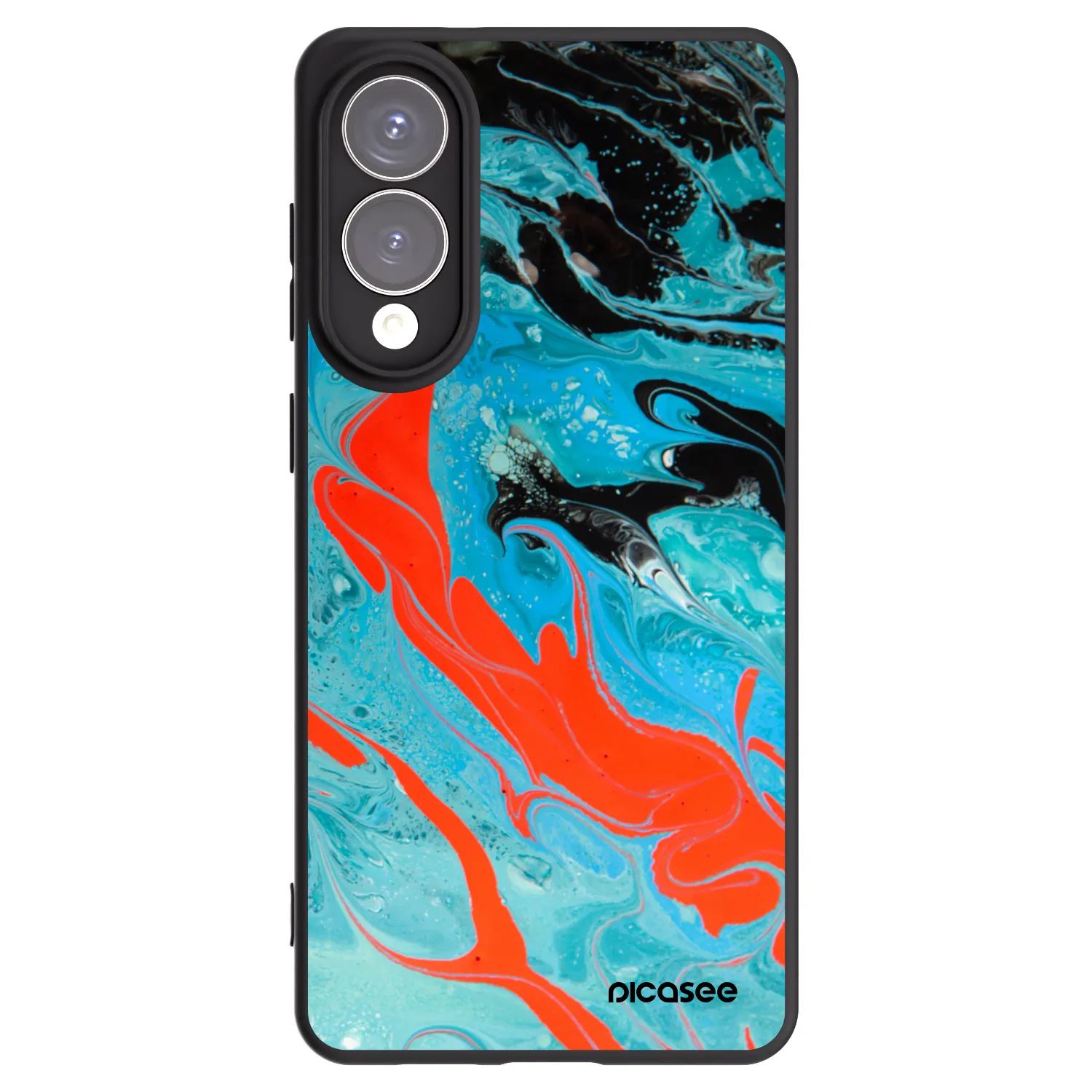 Picasee Samsung Galaxy S25 Edge 5G Hülle - Schwarzes Silikon - Blue Magma