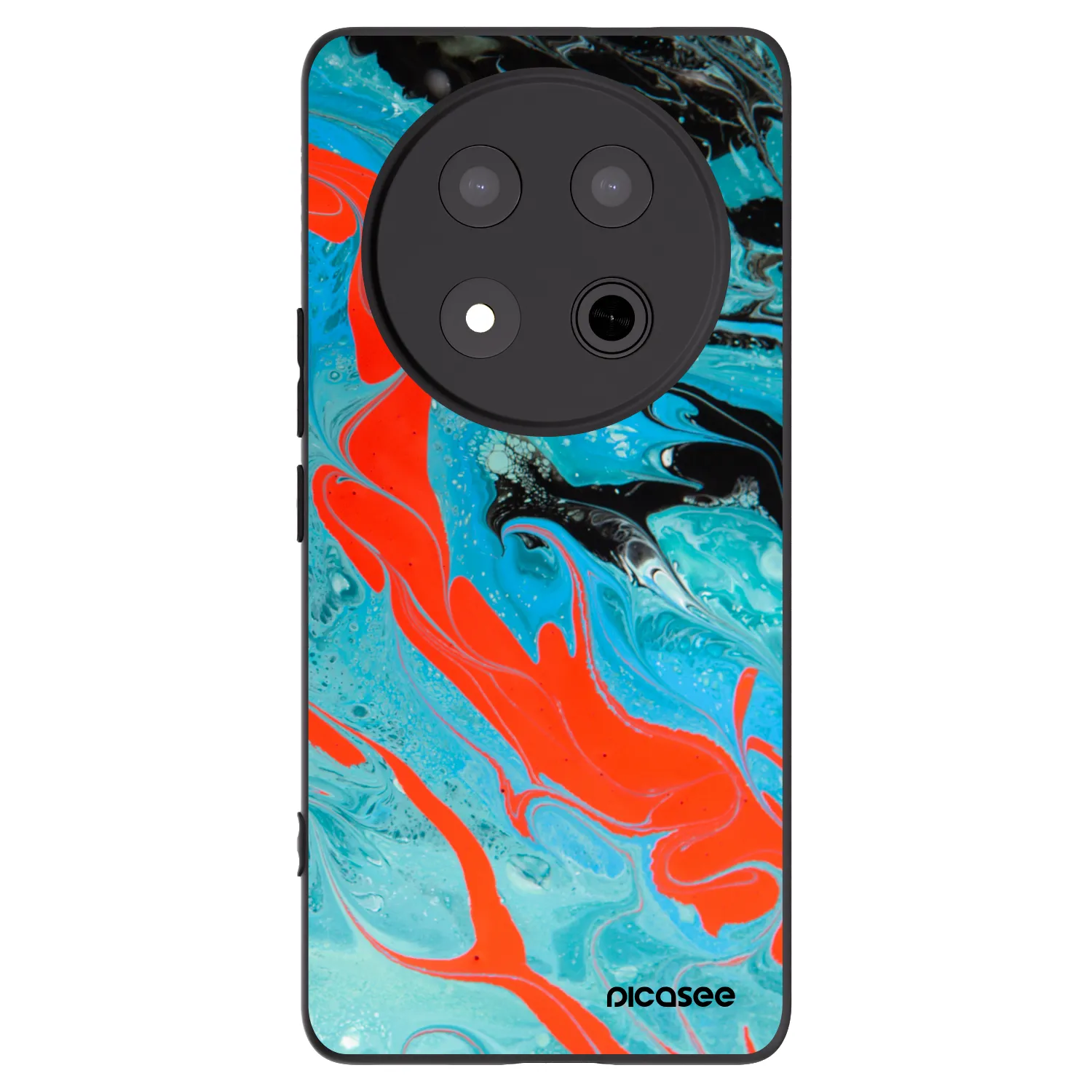 Picasee Honor Magic7 Lite 5G Hülle - Schwarzes Silikon - Blue Magma