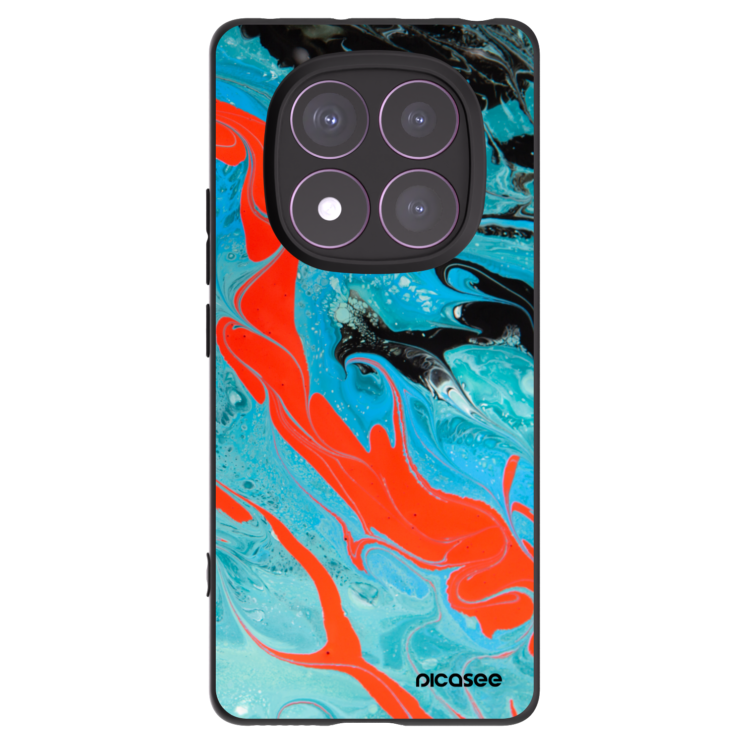 Picasee Xiaomi Redmi Note 14 Pro 4G Hülle - Schwarzes Silikon - Blue Magma
