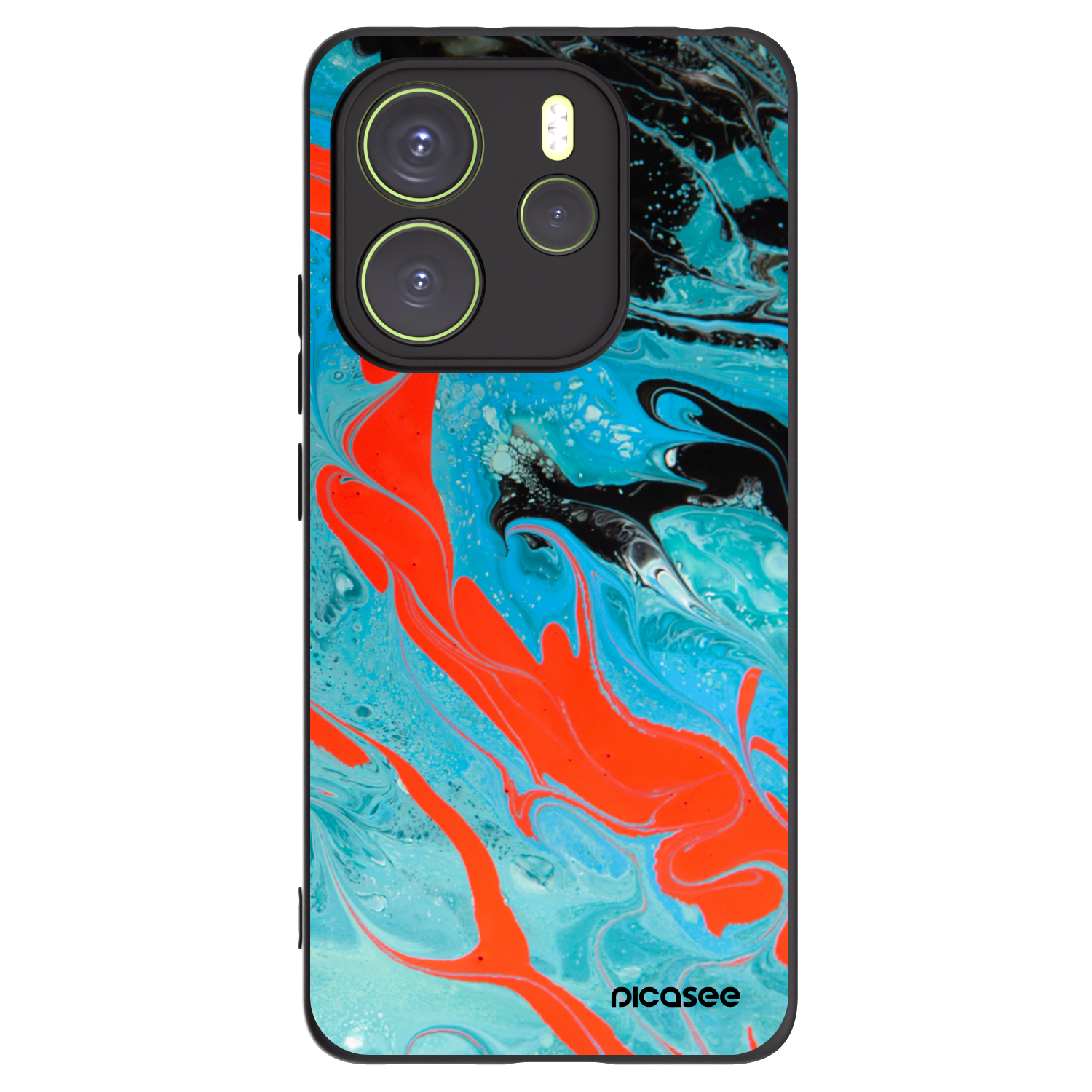 Picasee Xiaomi Redmi Note 14 4G Hülle - Schwarzes Silikon - Blue Magma