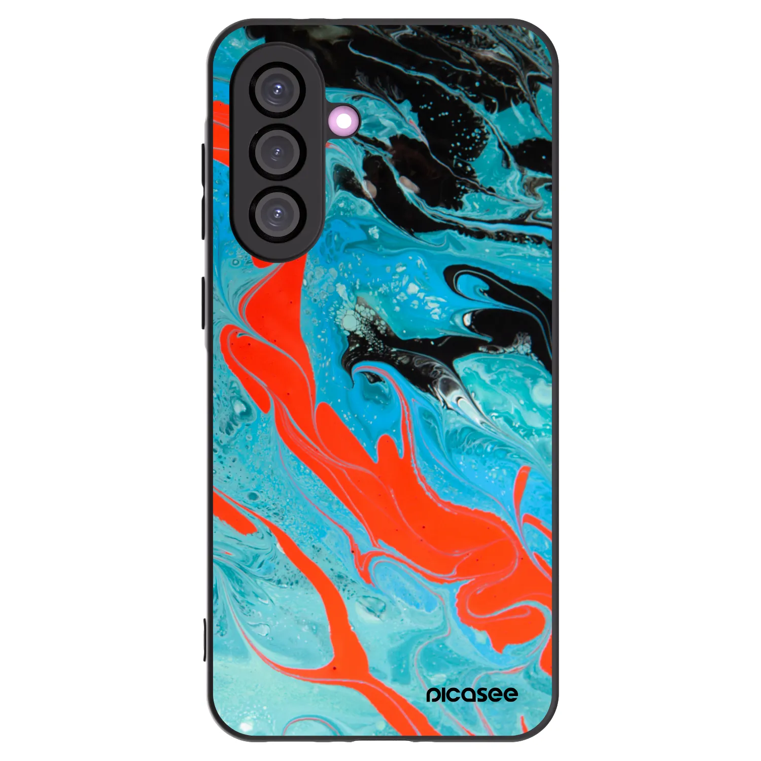 Picasee Samsung Galaxy A56 5G A566B Hülle - Schwarzes Silikon - Blue Magma