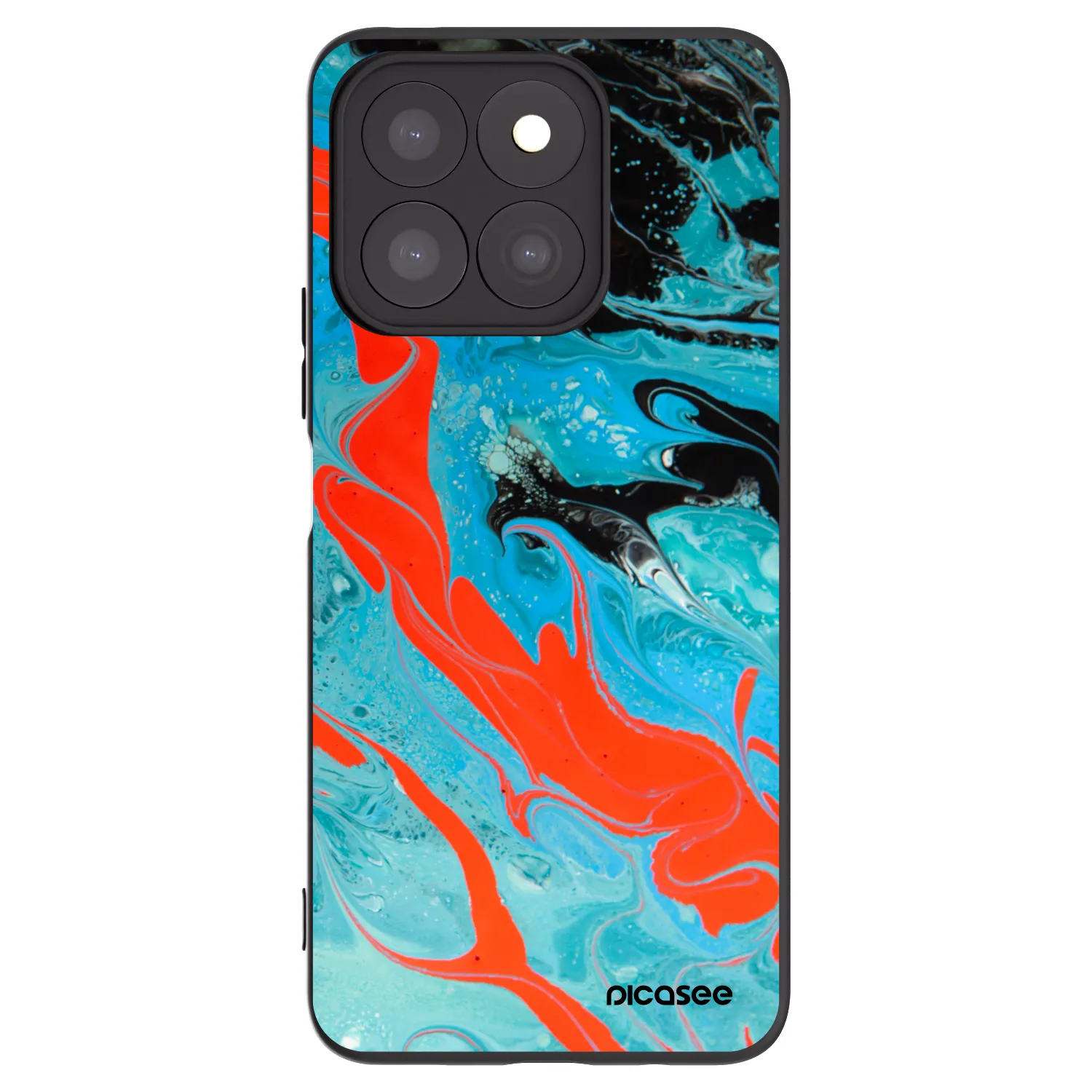 Picasee Honor X8c Hülle - Schwarzes Silikon - Blue Magma