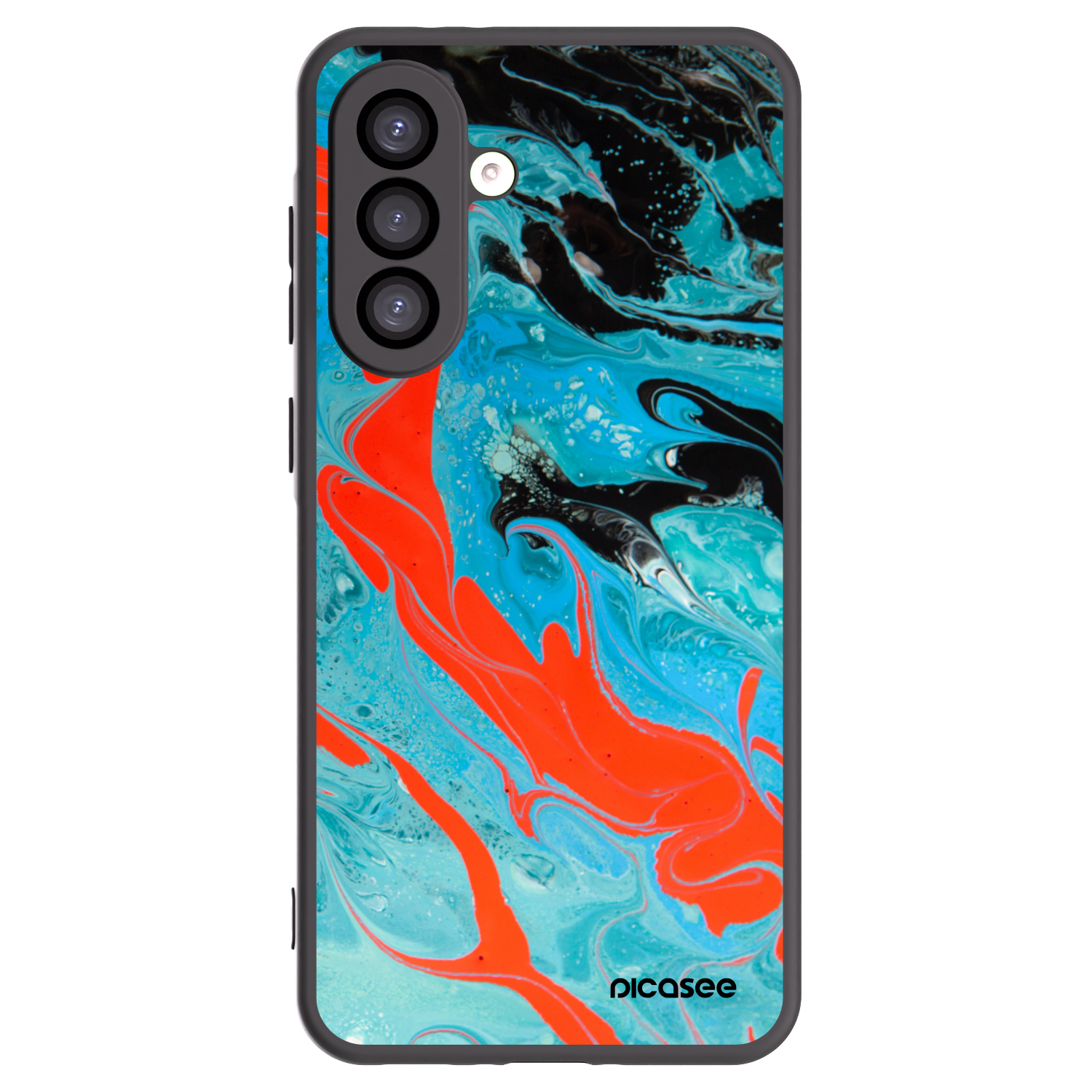 Picasee Samsung Galaxy A26 5G A266B Hülle - Schwarzes Silikon - Blue Magma