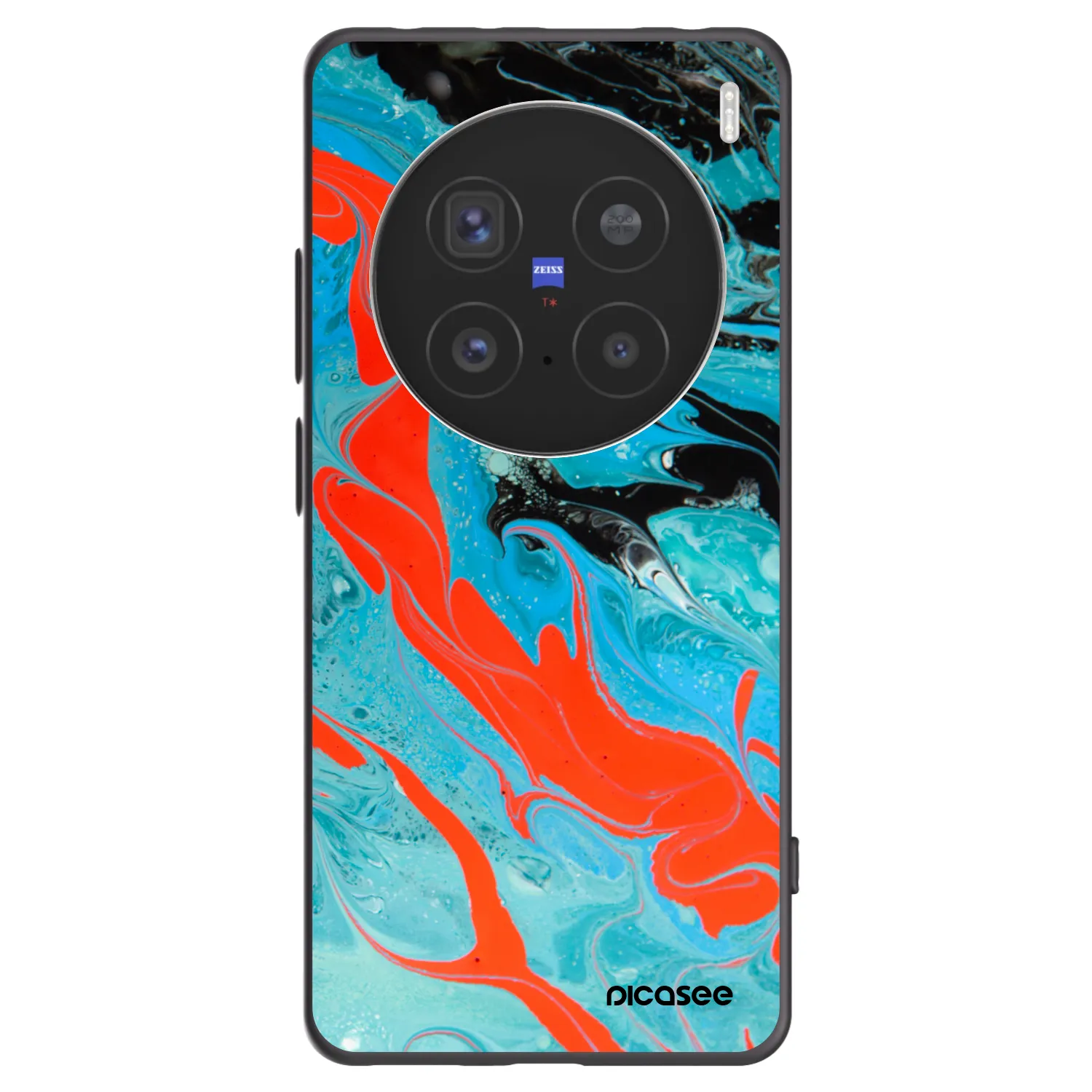 Picasee Vivo X200 Pro Hülle - Schwarzes Silikon - Blue Magma